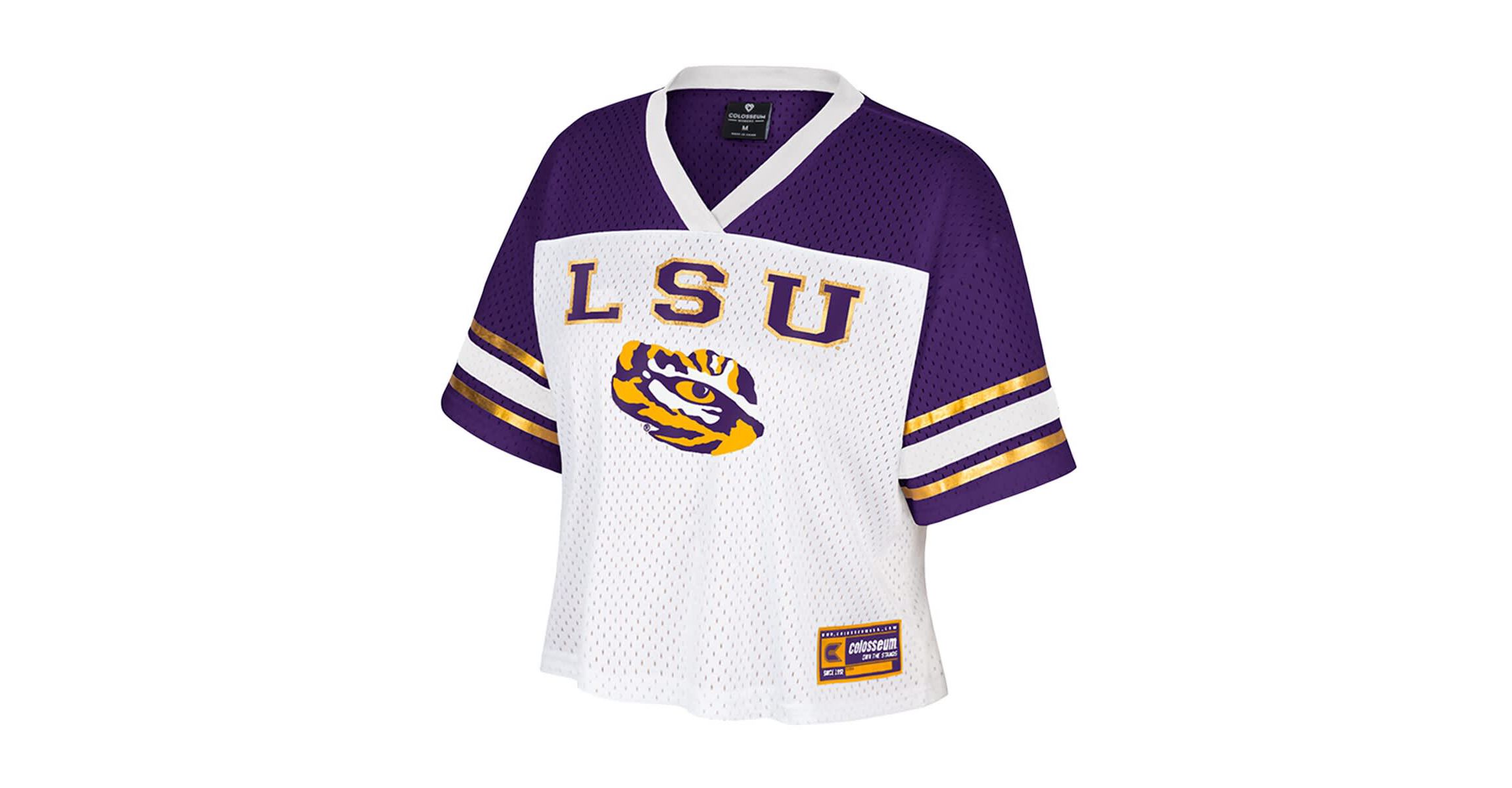 NCAA LSU Tigers Treasure Cropped Football Jersey