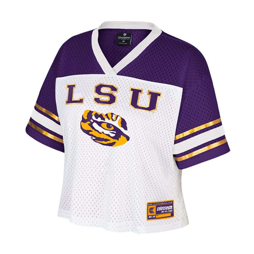 NCAA LSU Tigers Treasure Cropped Football Jersey