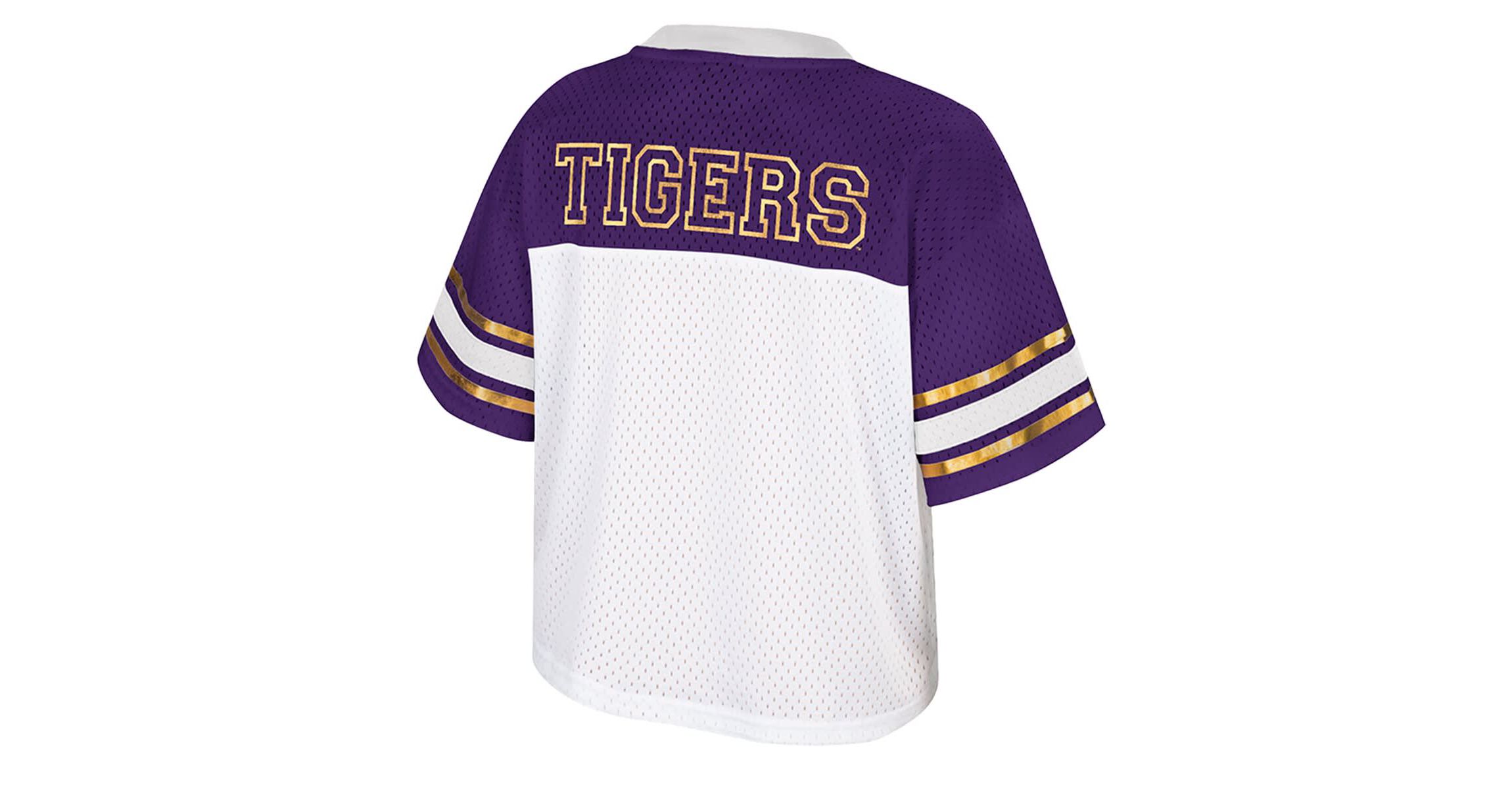 NCAA LSU Tigers Treasure Cropped Football Jersey