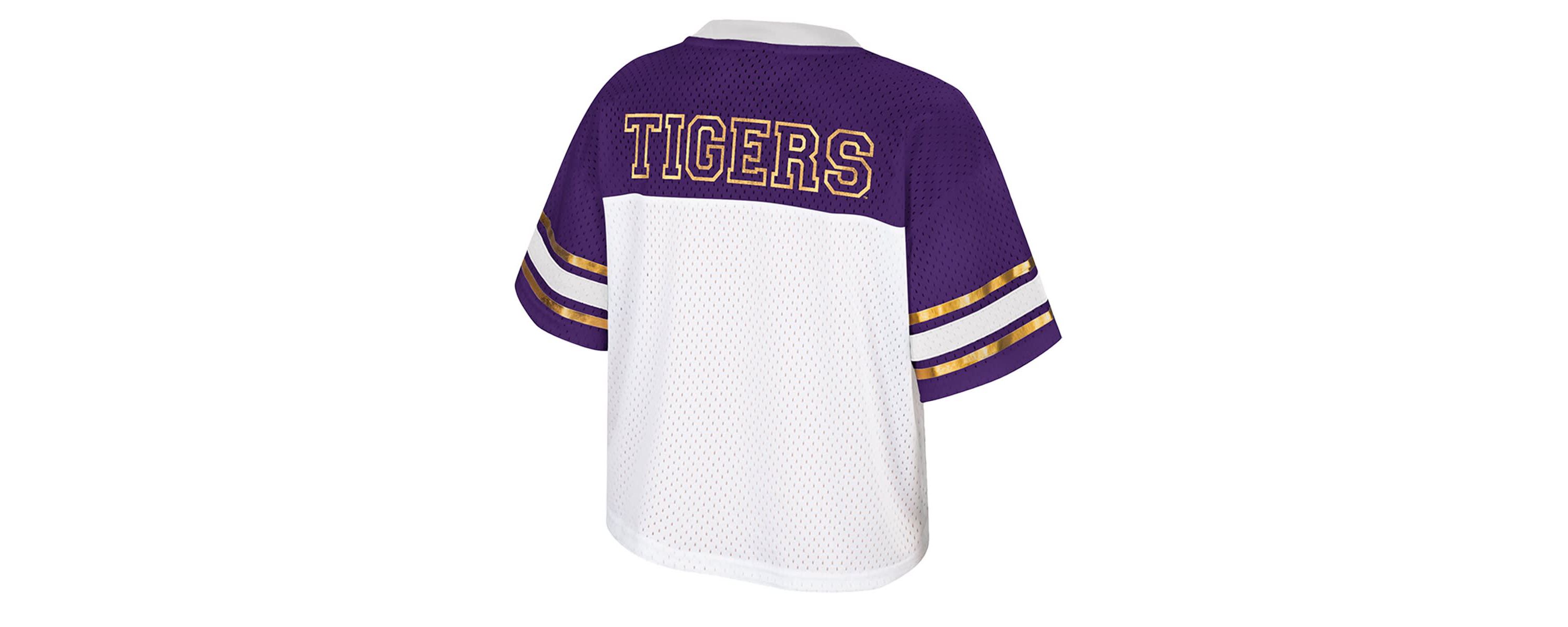 NCAA LSU Tigers Treasure Cropped Football Jersey