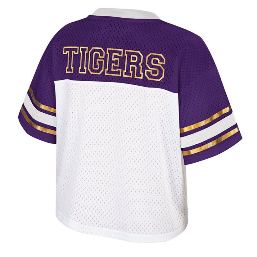 NCAA LSU Tigers Treasure Cropped Football Jersey