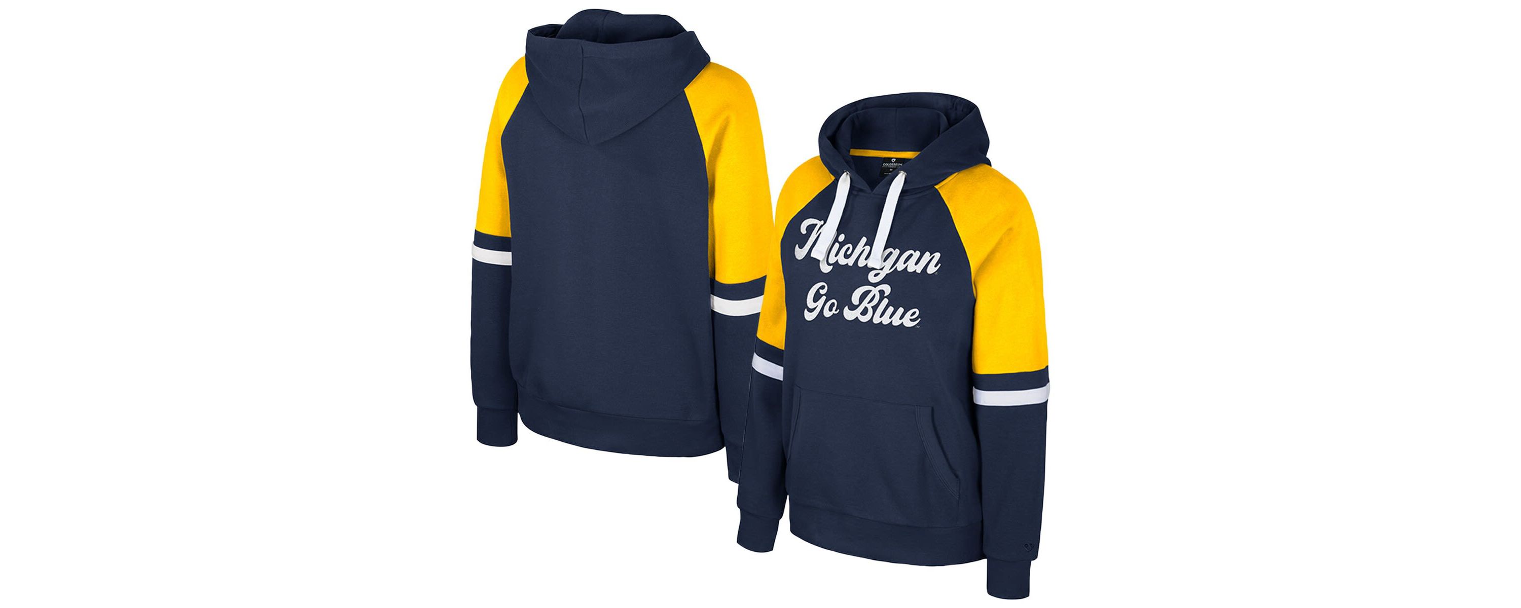 NCAA Michigan Wolverines Oversized Colorblock Pullover Hoodie