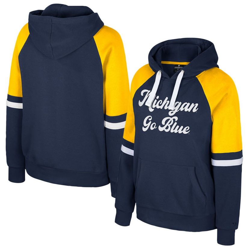 NCAA Michigan Wolverines Oversized Colorblock Pullover Hoodie