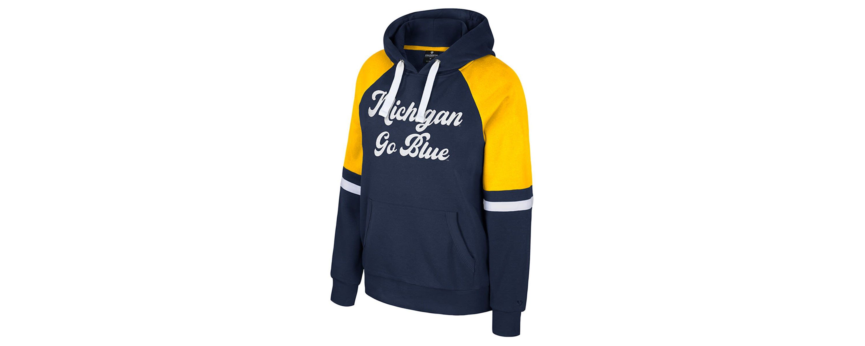 NCAA Michigan Wolverines Oversized Colorblock Pullover Hoodie