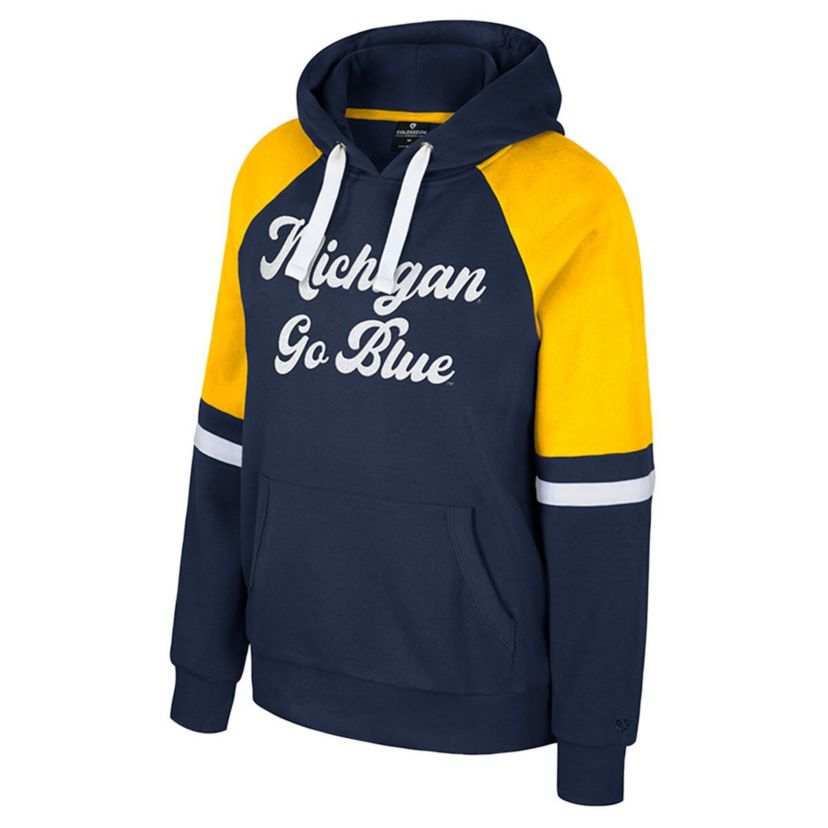 NCAA Michigan Wolverines Oversized Colorblock Pullover Hoodie