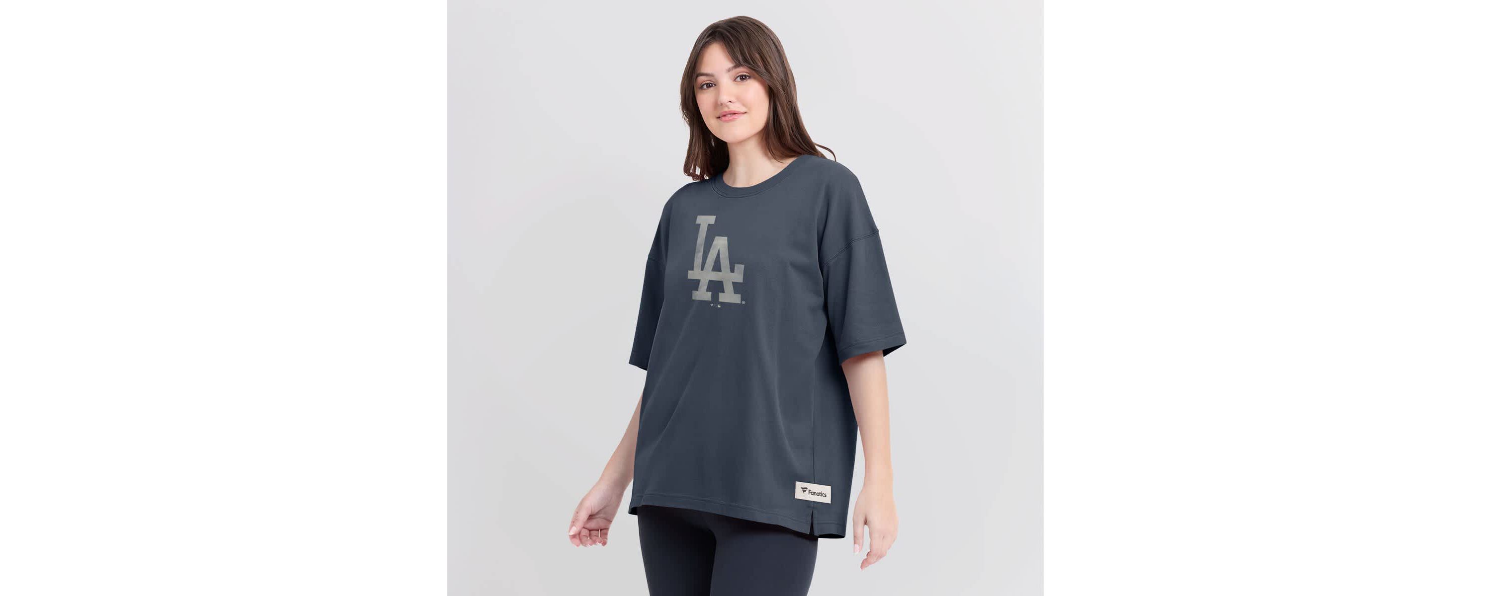 MLB Fanatics Los Angeles Dodgers Oversized Elements Raw Edge Future Ground T-Shirt