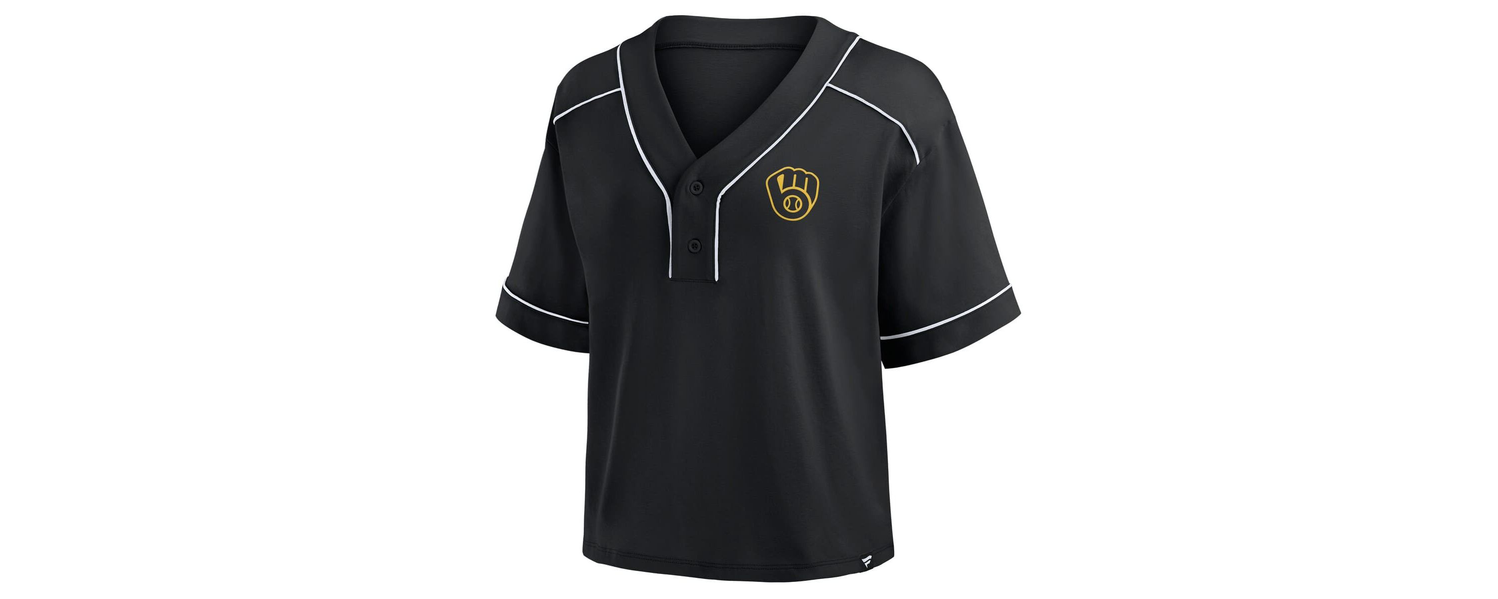 MLB Fanatics Milwaukee Brewers Oversized Champ Game Cropped V-Neck T-Shirt