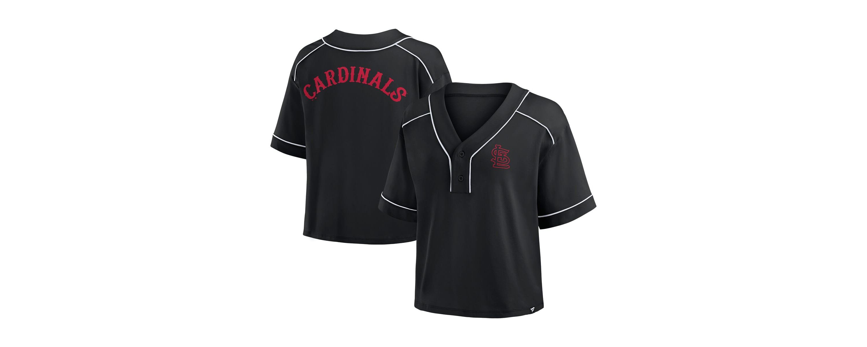 MLB Fanatics St. Louis Cardinals Oversized Champ Game Cropped V-Neck T-Shirt