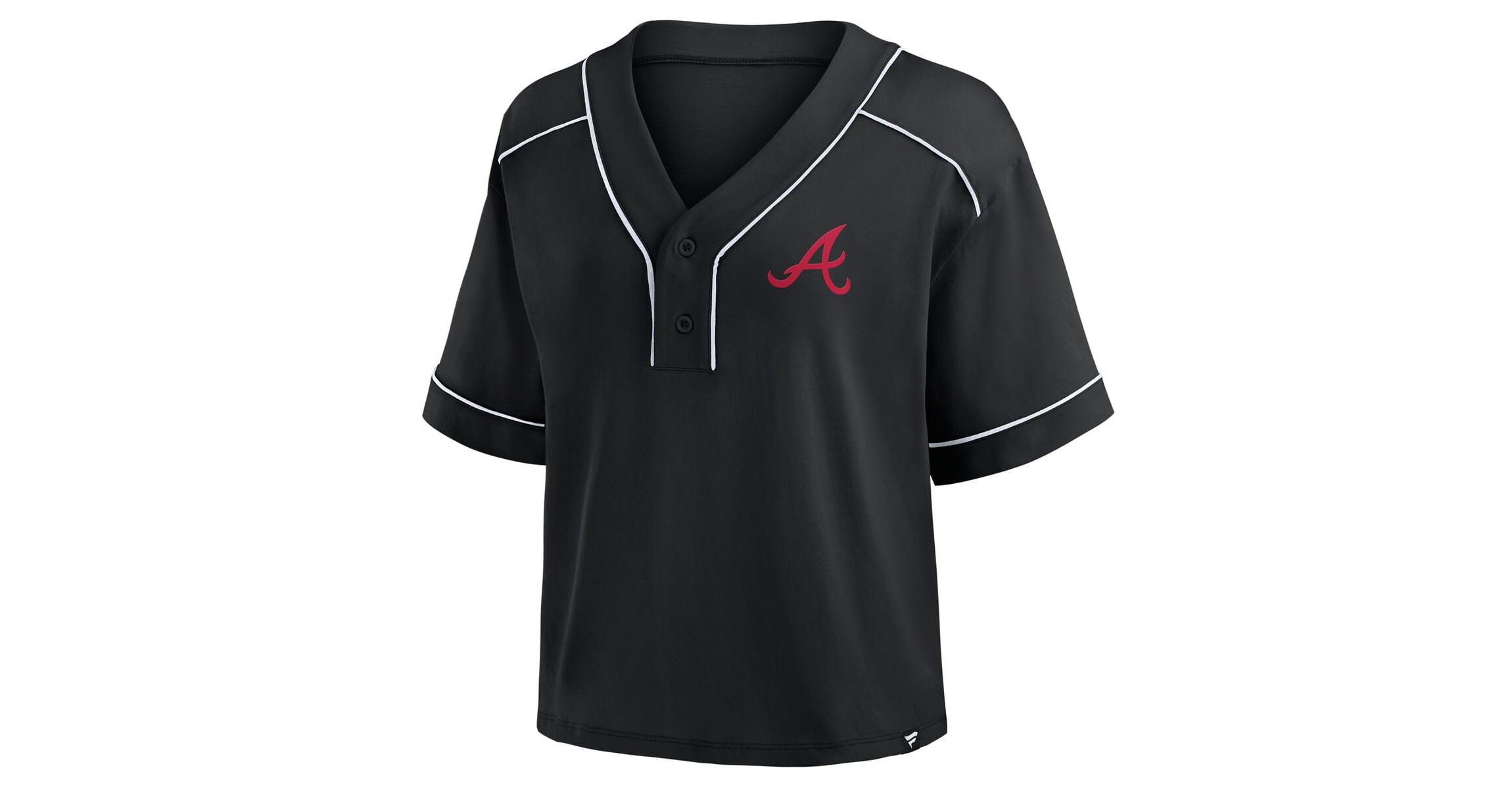 MLB Fanatics Atlanta Braves Oversized Champ Game Cropped V-Neck T-Shirt
