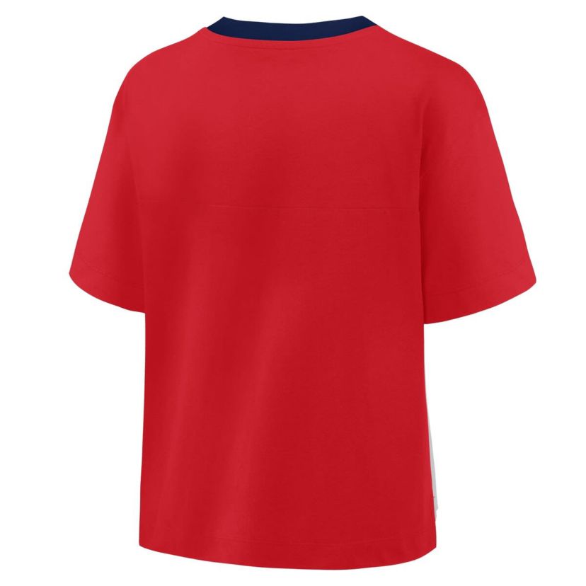 MLB Fanatics Red/Graphite St. Louis Cardinals Oversized Race To Win V-Neck T-Shirt