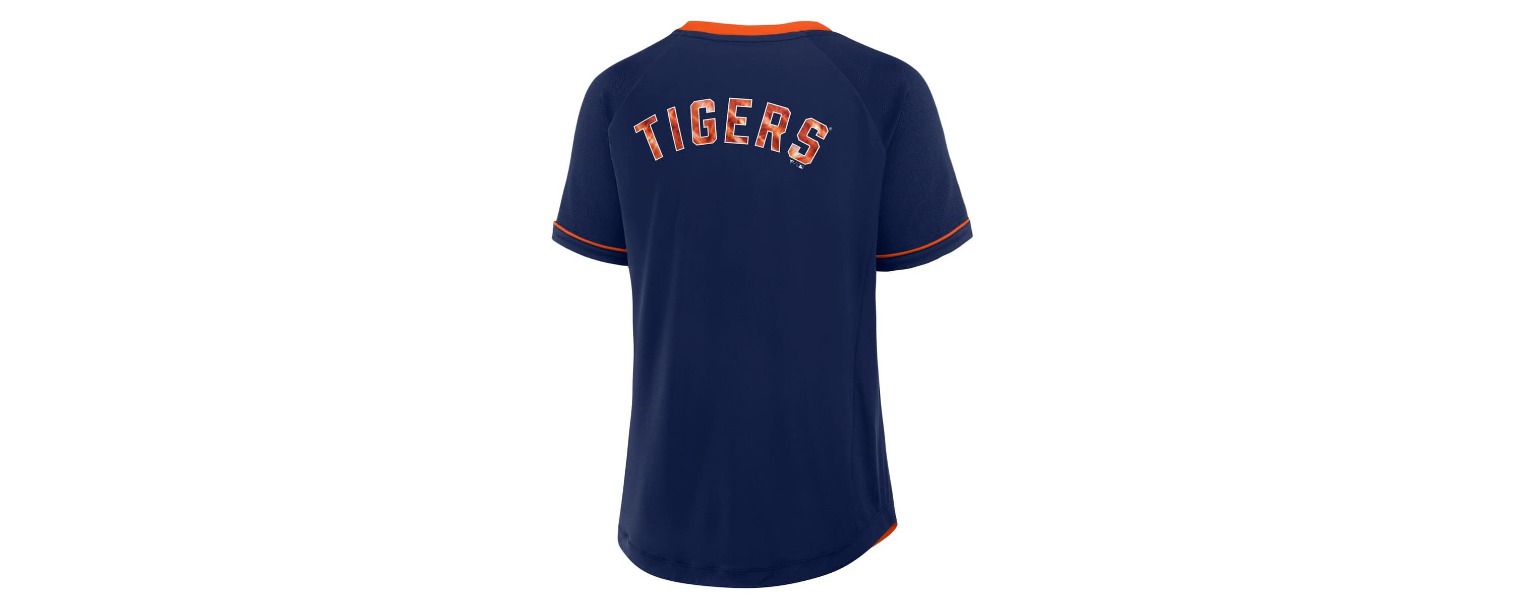 MLB Fanatics Detroit Tigers League Diva Star Raglan V-Neck T-Shirt