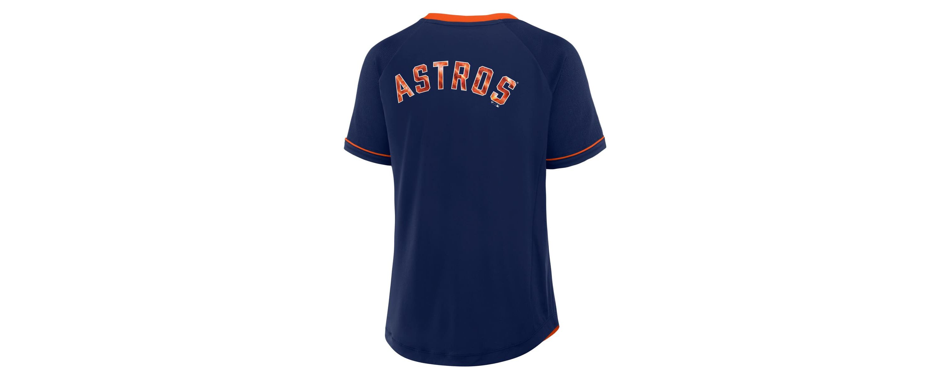 MLB Fanatics Houston Astros League Diva Star Raglan V-Neck T-Shirt