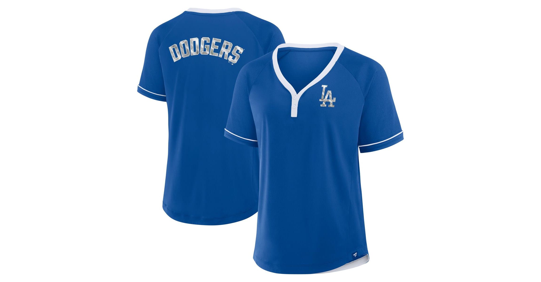 MLB Fanatics Los Angeles Dodgers League Diva Star Raglan V-Neck T-Shirt