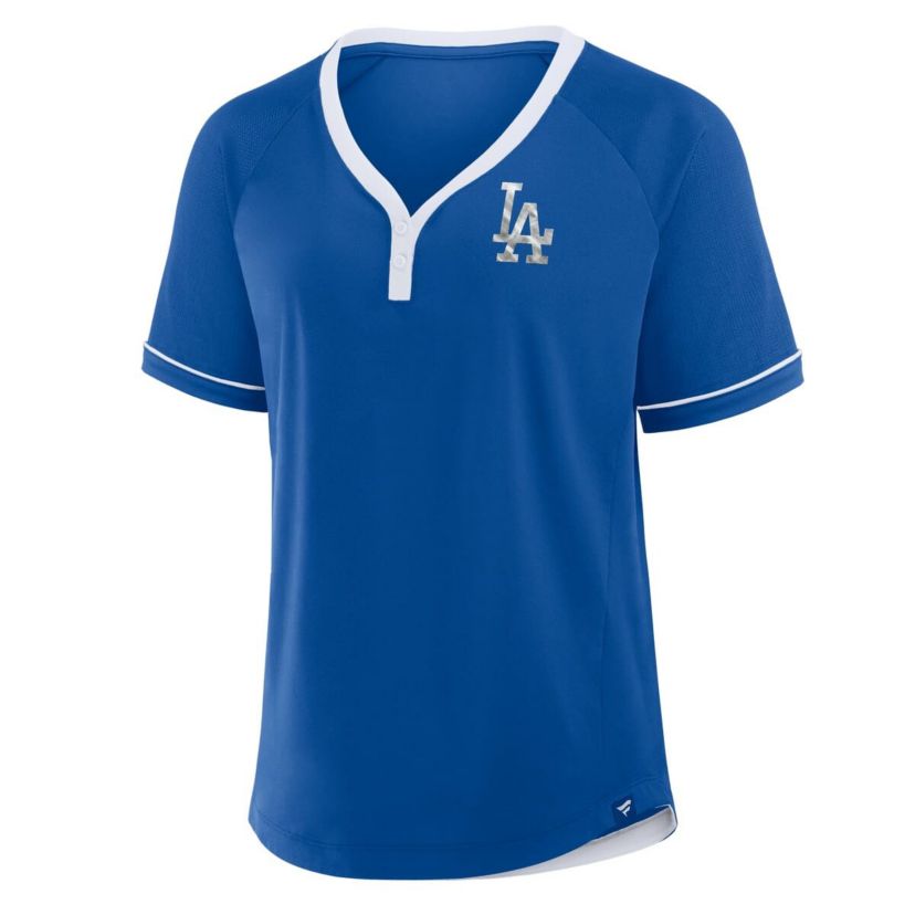 MLB Fanatics Los Angeles Dodgers League Diva Star Raglan V-Neck T-Shirt