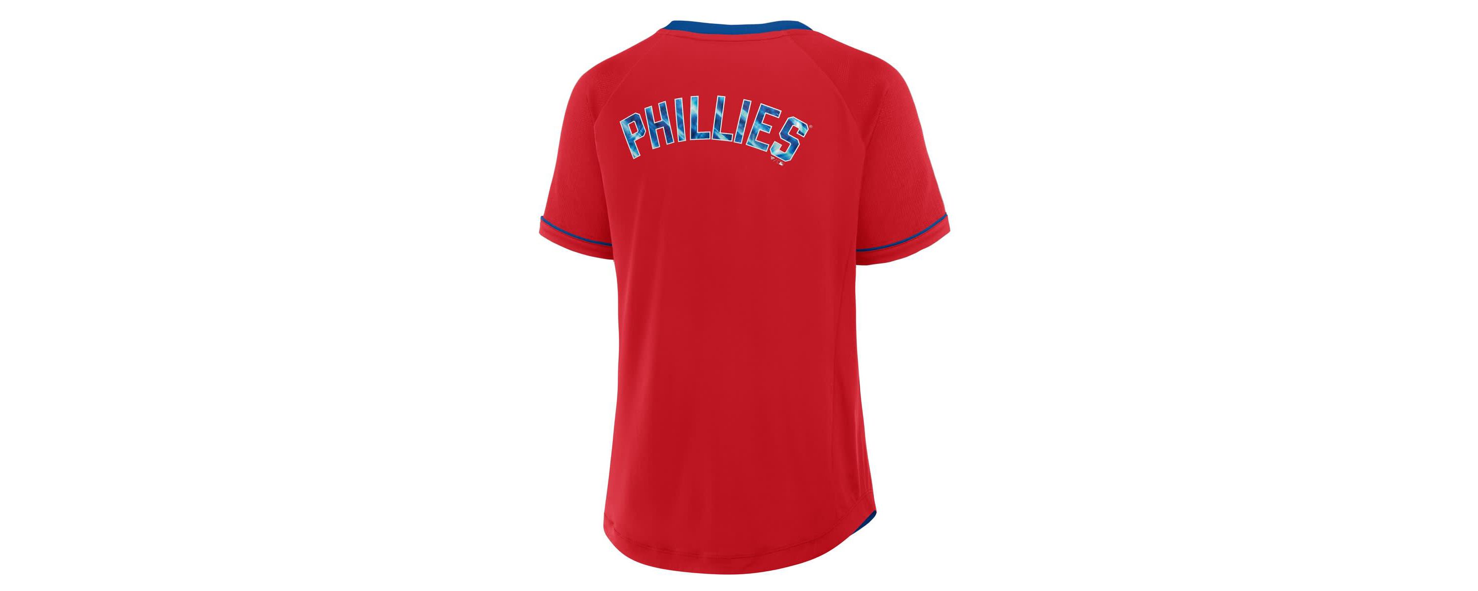 MLB Fanatics Philadelphia Phillies League Diva Star Raglan V-Neck T-Shirt