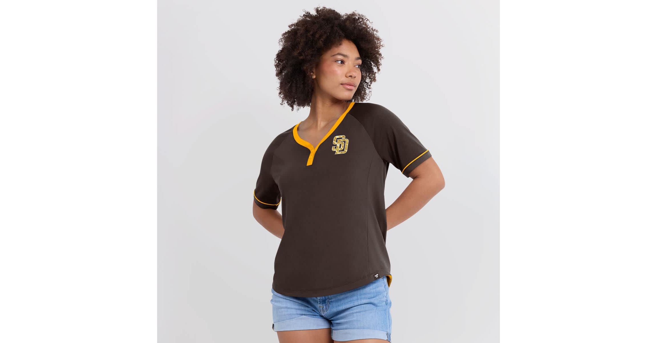 MLB Fanatics San Diego Padres League Diva Star Raglan V-Neck T-Shirt