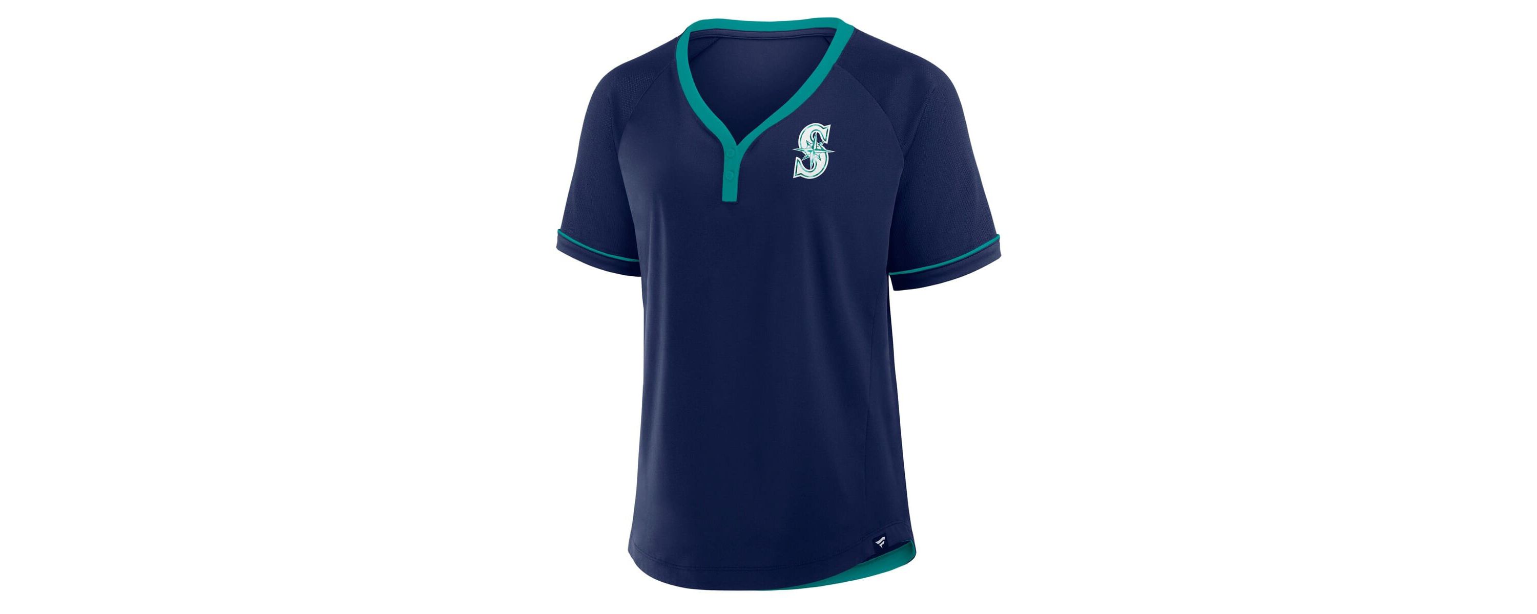 MLB Fanatics Seattle Mariners League Diva Star Raglan V-Neck T-Shirt