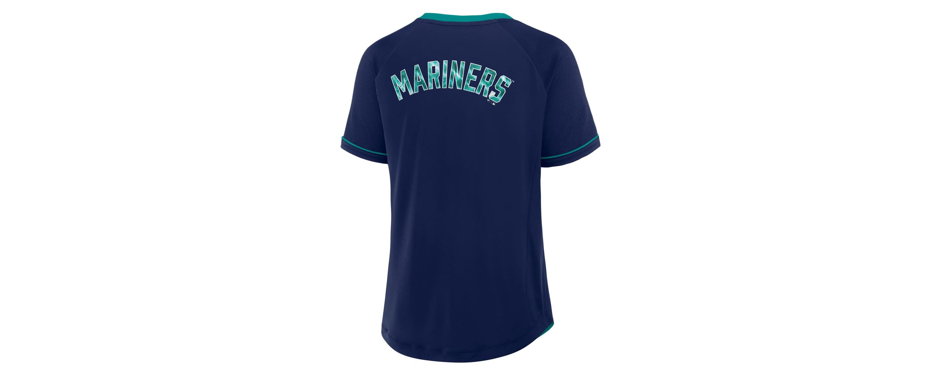 MLB Fanatics Seattle Mariners League Diva Star Raglan V-Neck T-Shirt