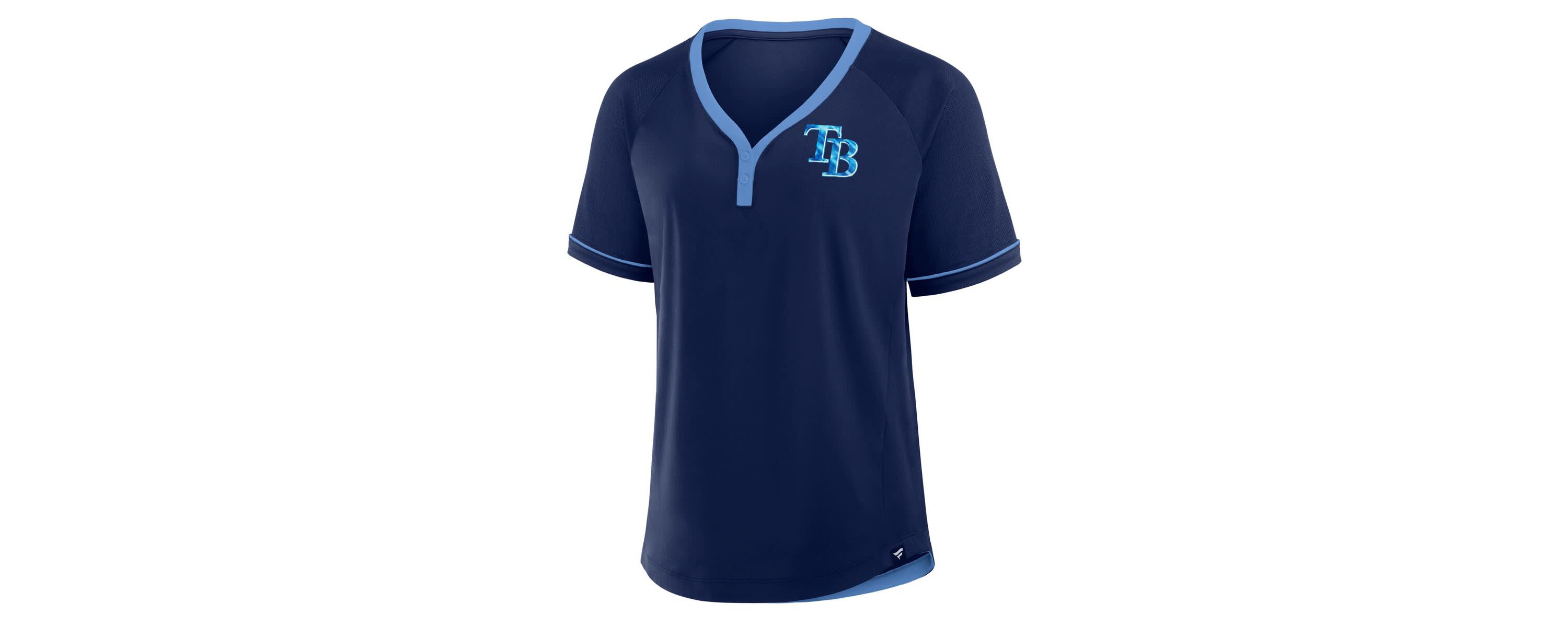 MLB Fanatics Tampa Bay Rays League Diva Star Raglan V-Neck T-Shirt