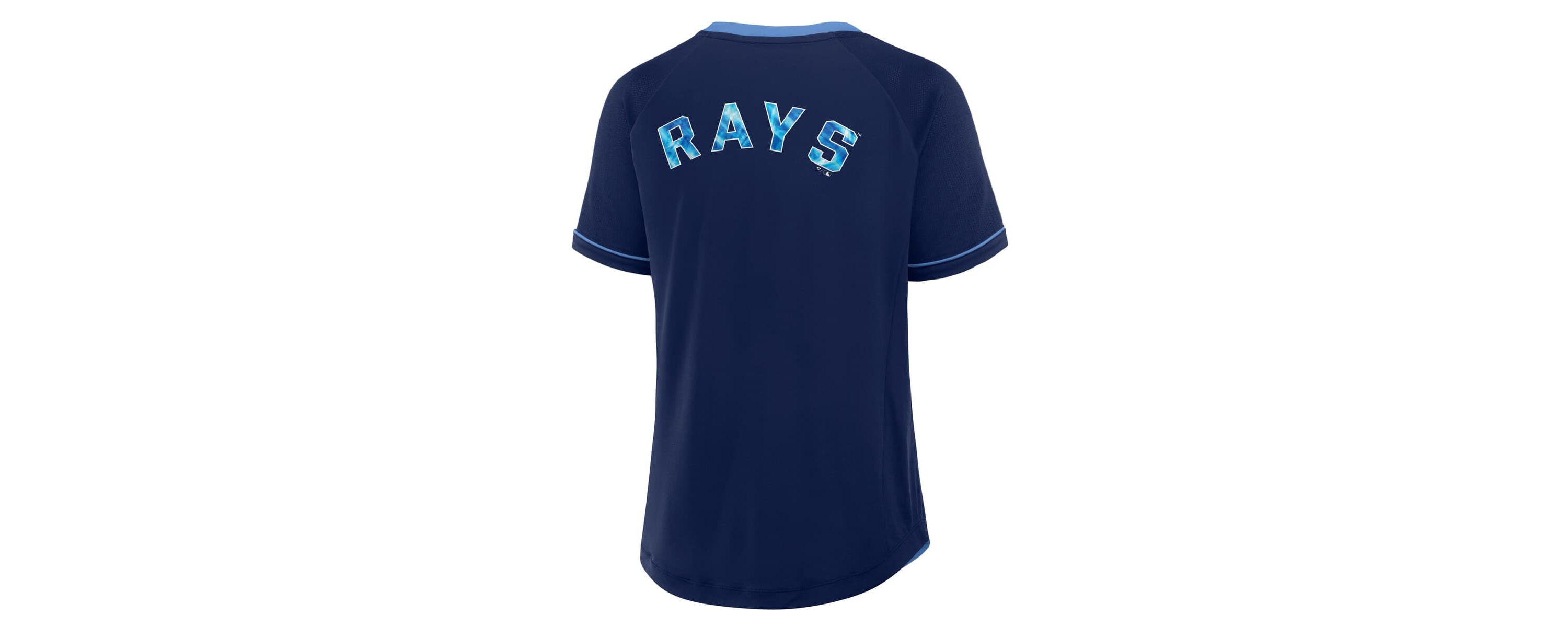 MLB Fanatics Tampa Bay Rays League Diva Star Raglan V-Neck T-Shirt