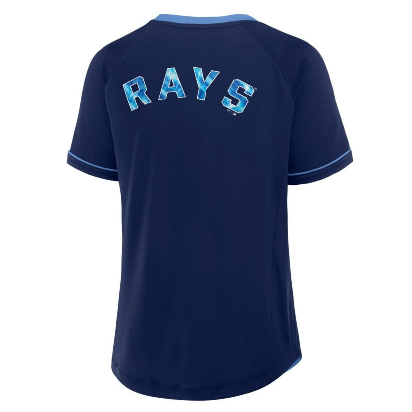 MLB Fanatics Tampa Bay Rays League Diva Star Raglan V-Neck T-Shirt