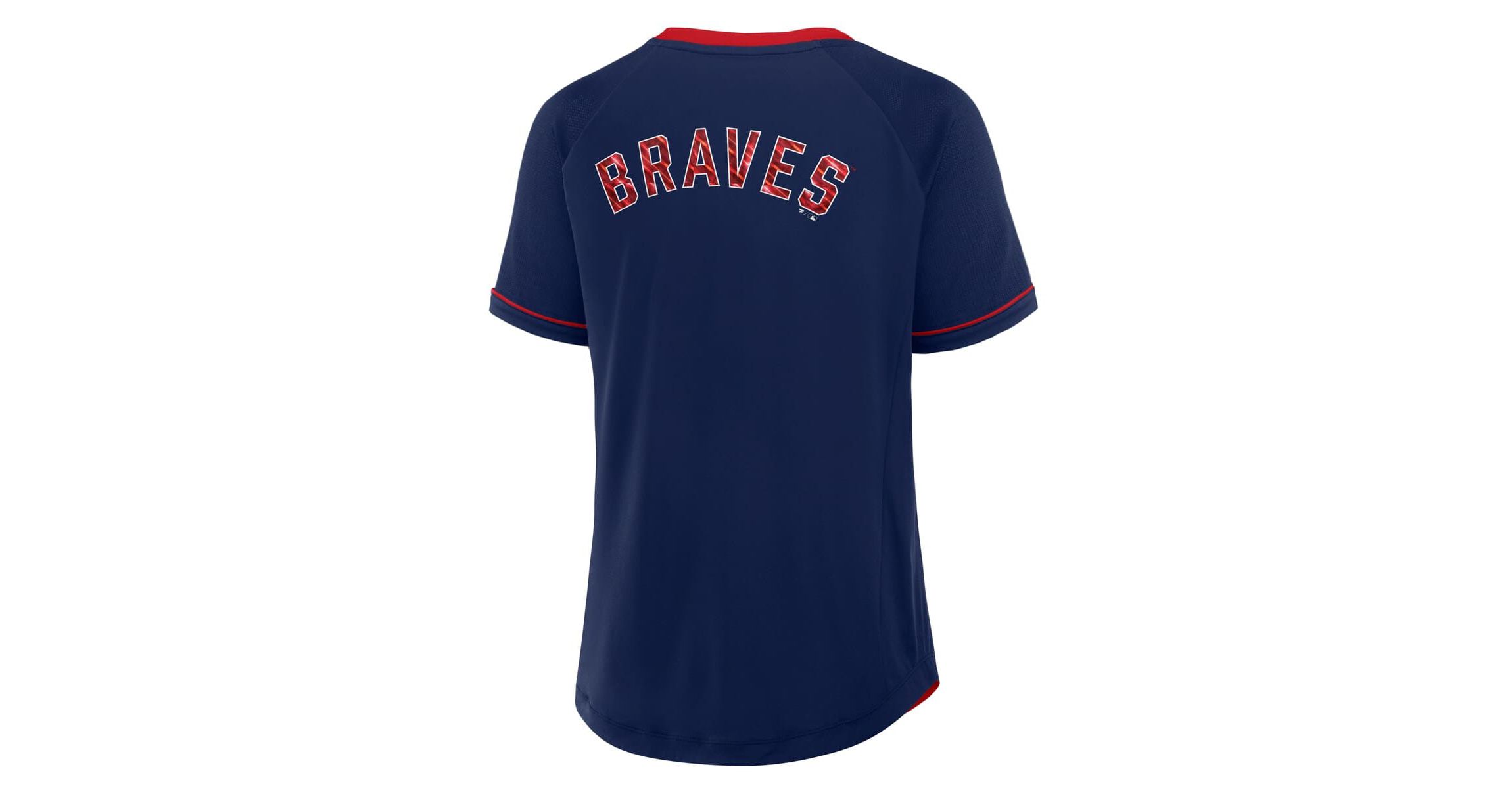 MLB Fanatics Atlanta Braves League Diva Star Raglan V-Neck T-Shirt