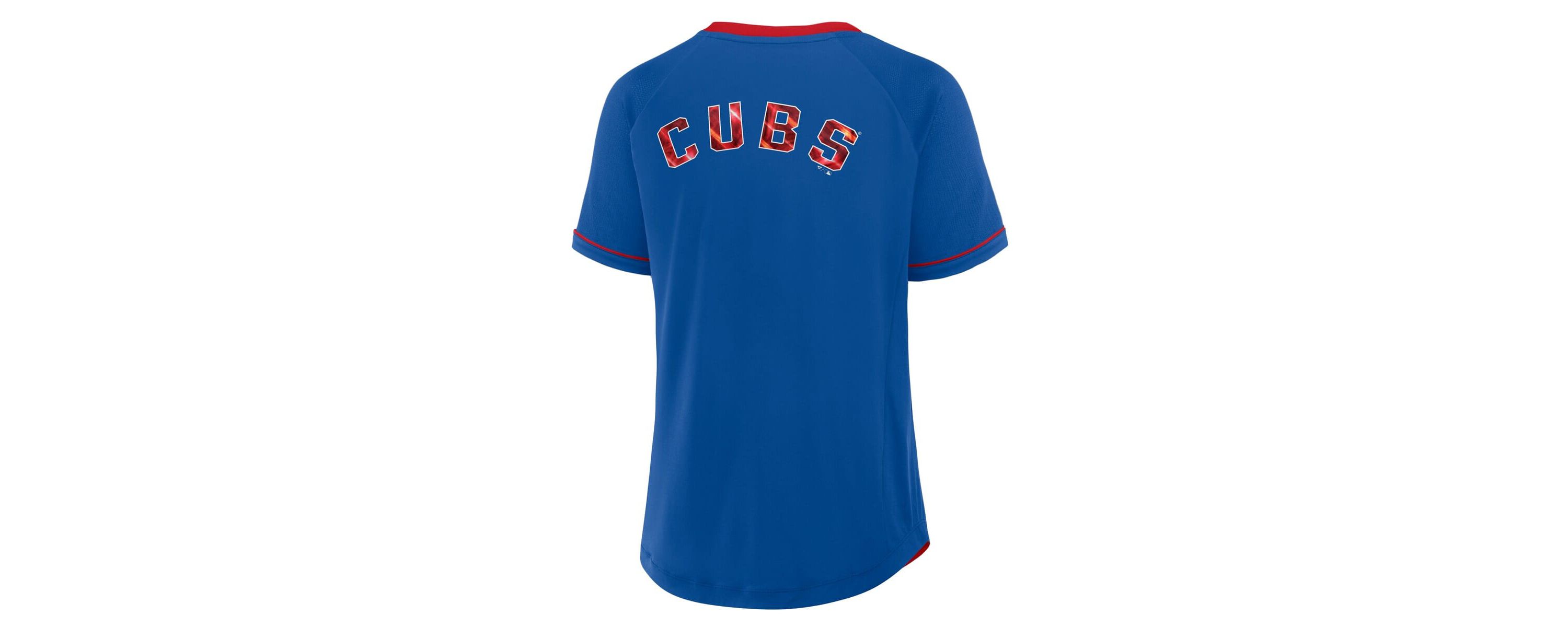 MLB Fanatics Chicago Cubs League Diva Star Raglan V-Neck T-Shirt