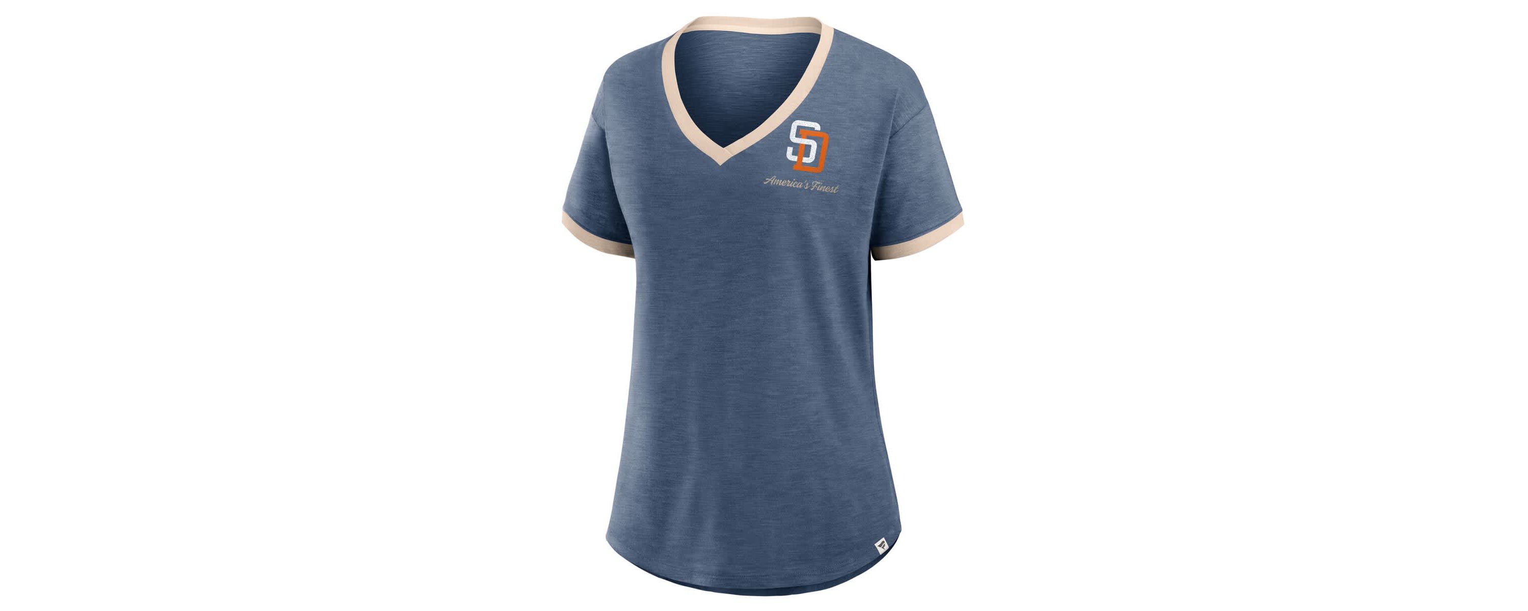 MLB Fanatics San Diego Padres Binge Worthy Stadium Slub V-Neck T-Shirt