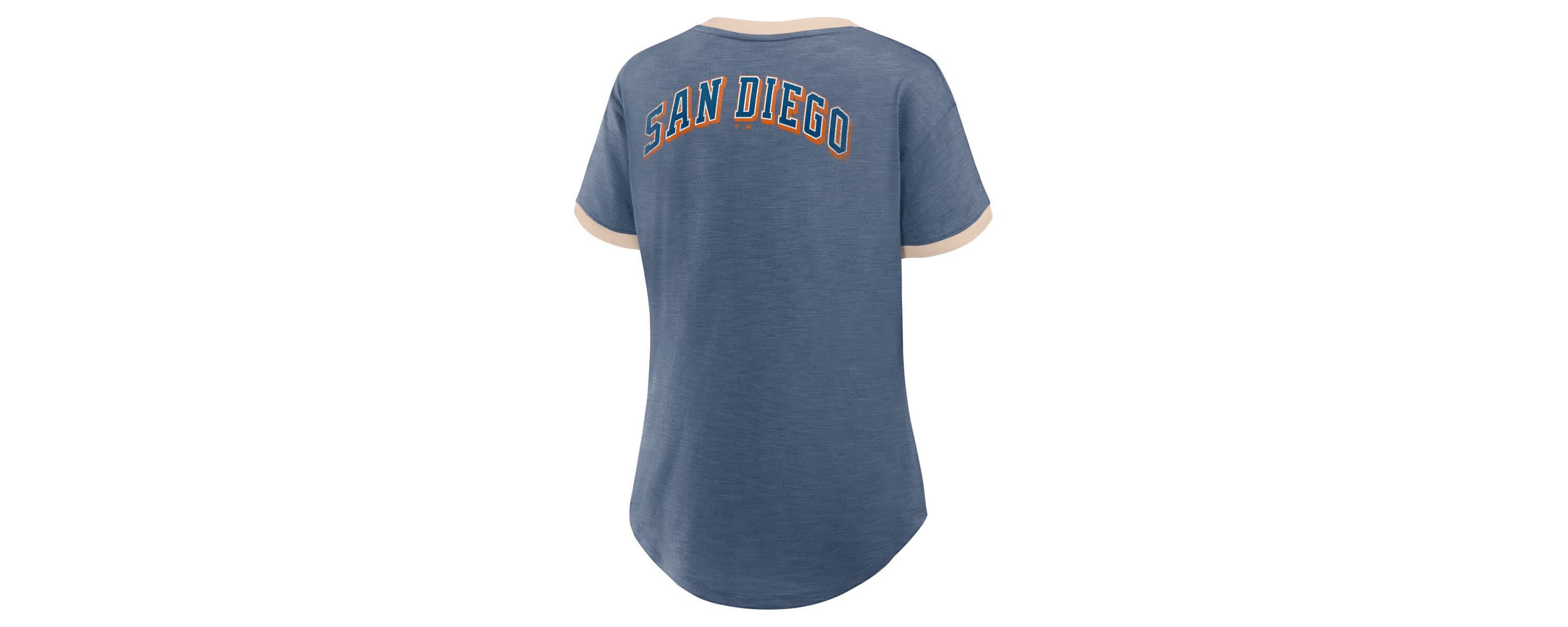 MLB Fanatics San Diego Padres Binge Worthy Stadium Slub V-Neck T-Shirt