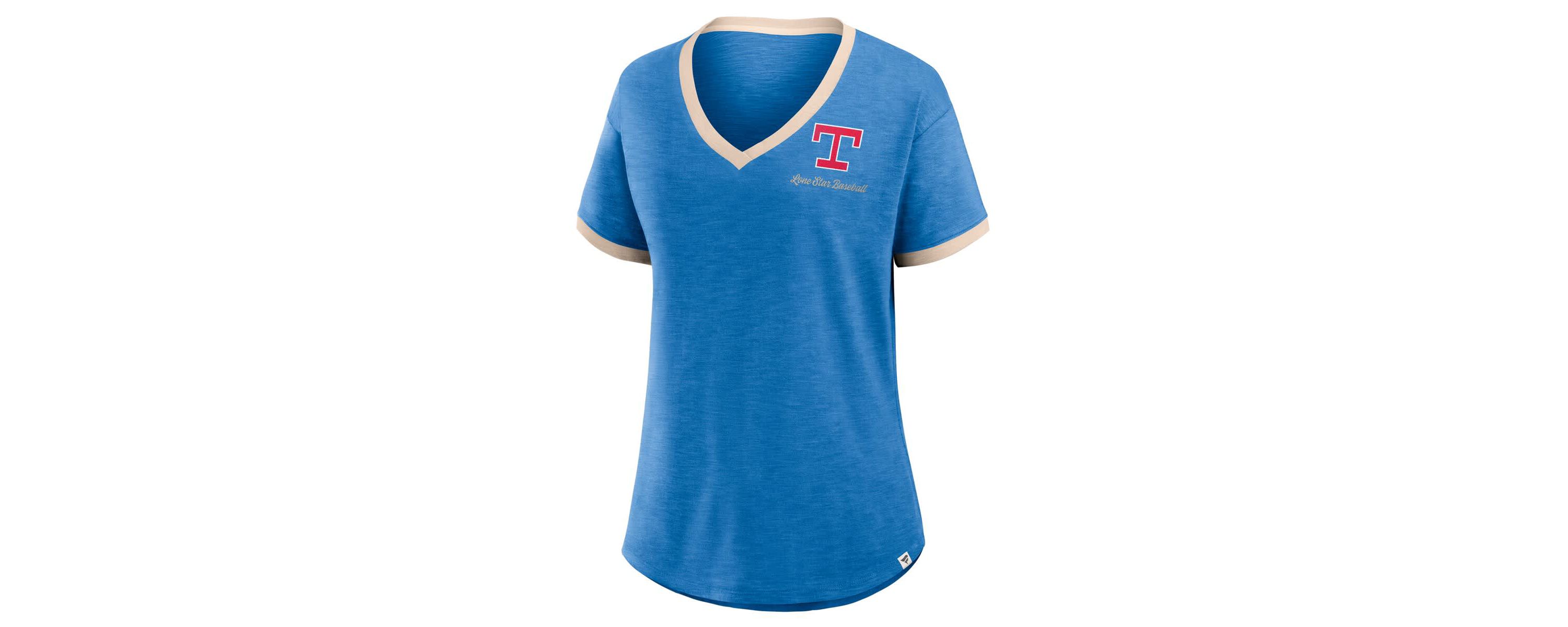 MLB Fanatics Texas Rangers Binge Worthy Stadium Slub V-Neck T-Shirt