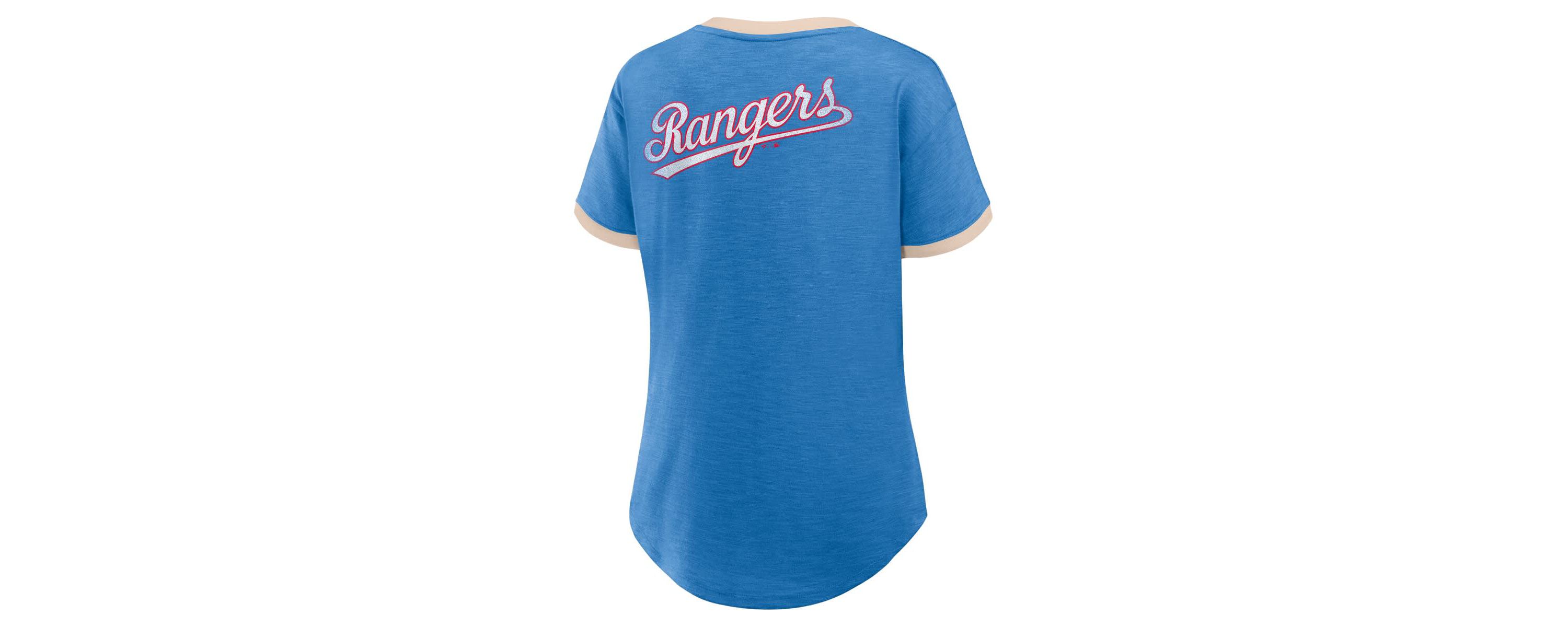 MLB Fanatics Texas Rangers Binge Worthy Stadium Slub V-Neck T-Shirt