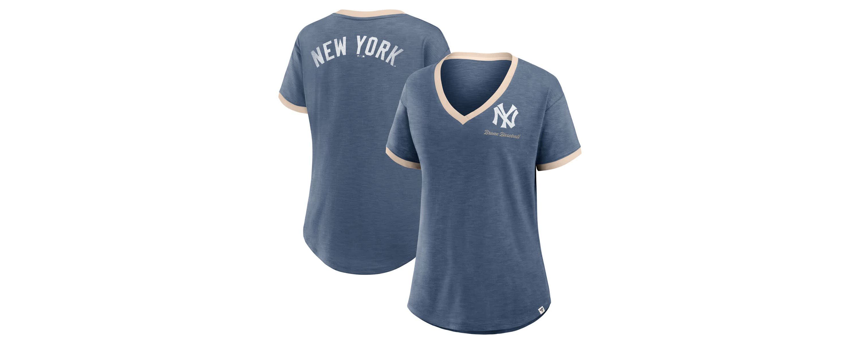 MLB Fanatics New York Yankees Binge Worthy Stadium Slub V-Neck T-Shirt