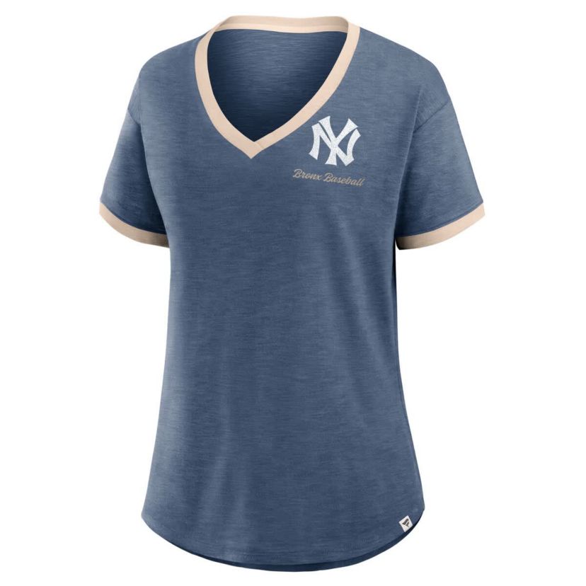 MLB Fanatics New York Yankees Binge Worthy Stadium Slub V-Neck T-Shirt