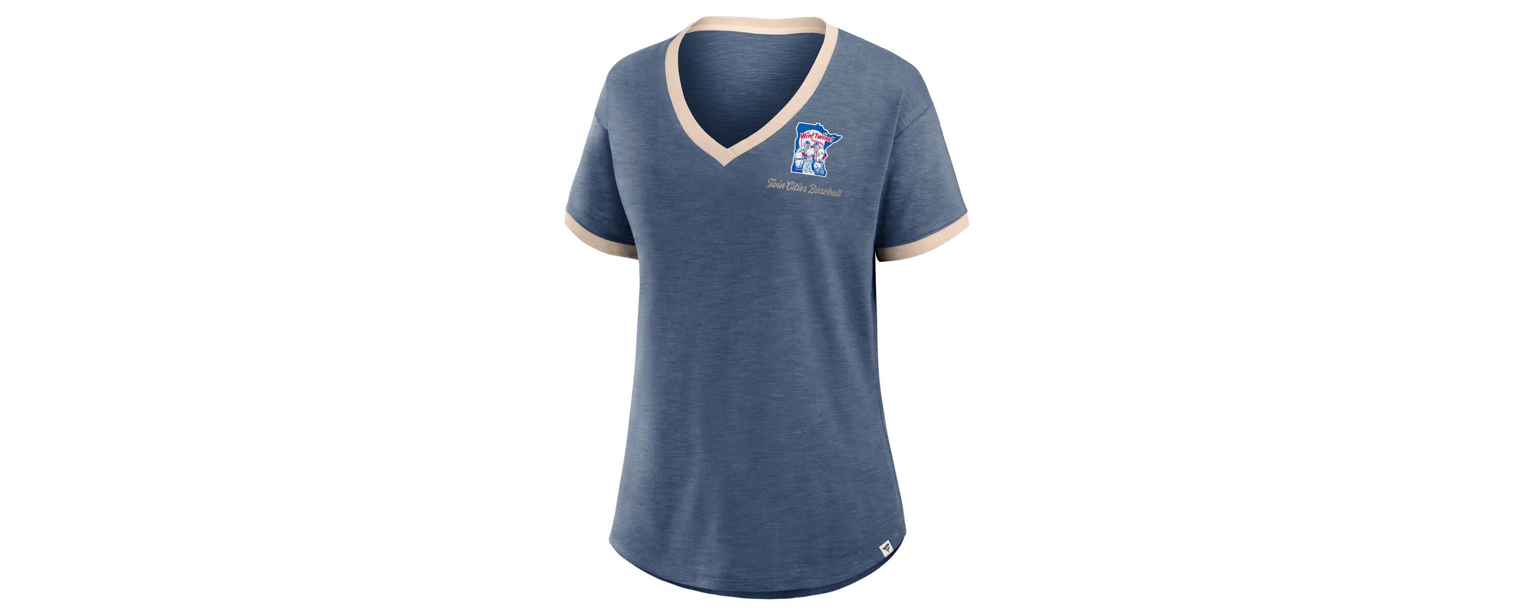 MLB Fanatics Minnesota Twins Binge Worthy Stadium Slub V-Neck T-Shirt