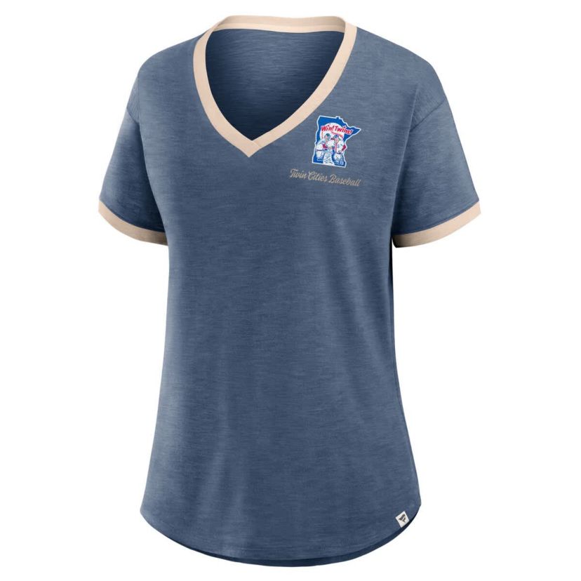 MLB Fanatics Minnesota Twins Binge Worthy Stadium Slub V-Neck T-Shirt