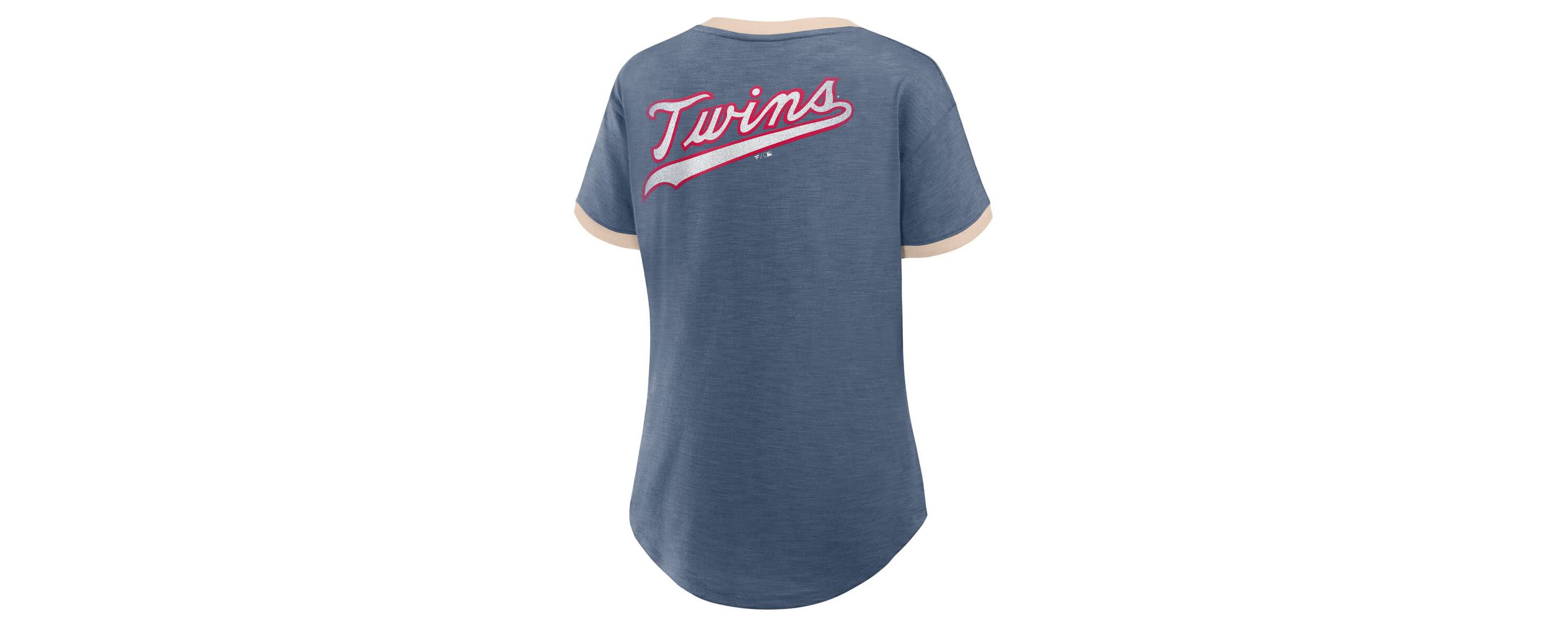 MLB Fanatics Minnesota Twins Binge Worthy Stadium Slub V-Neck T-Shirt