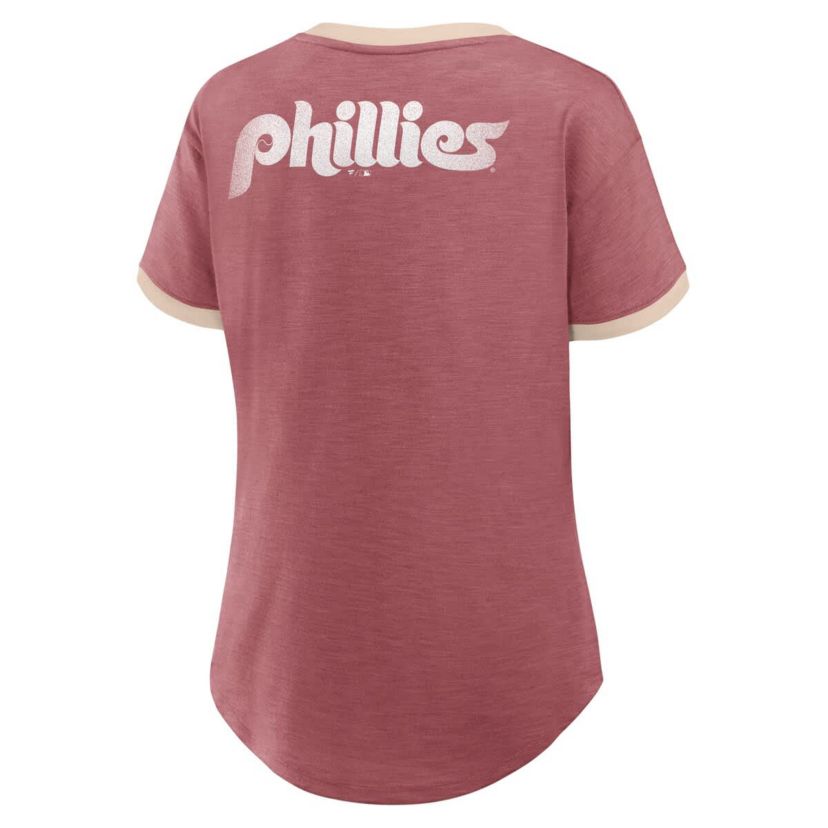 MLB Fanatics Philadelphia Phillies Binge Worthy Stadium Slub V-Neck T-Shirt