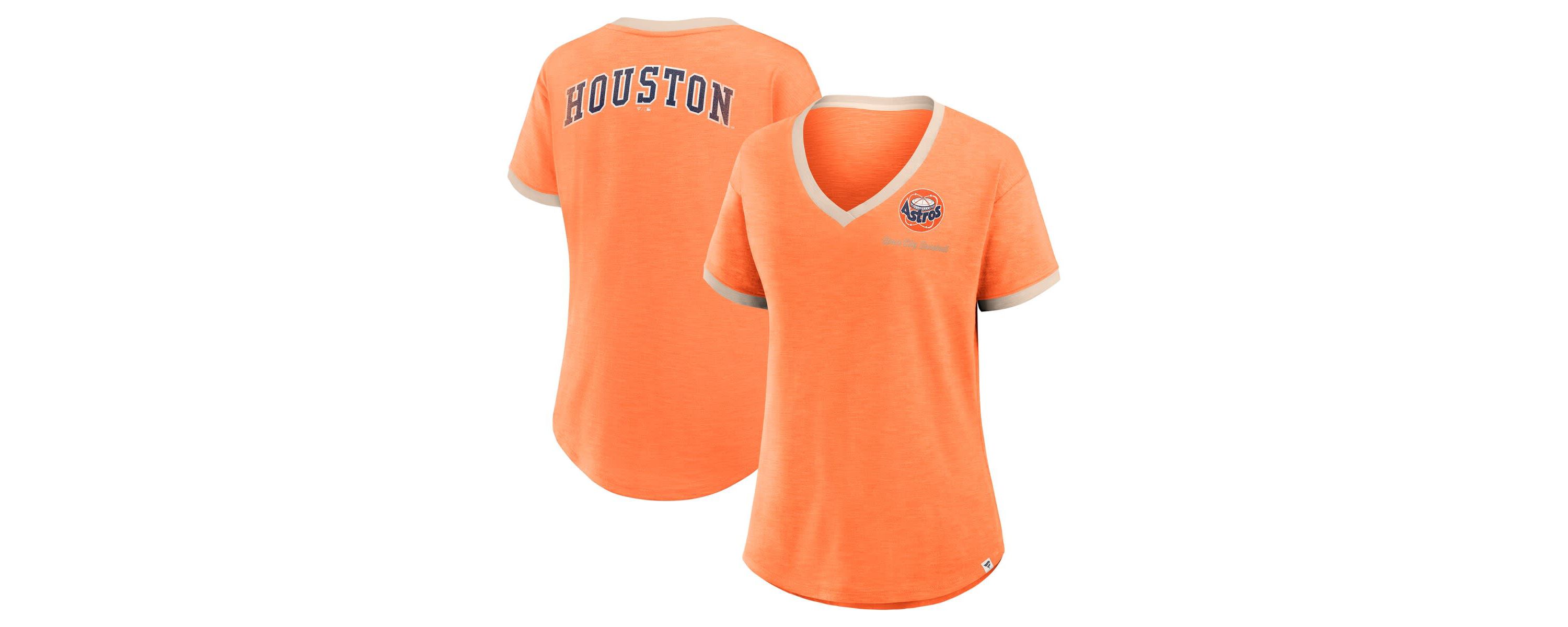 MLB Fanatics Houston Astros Binge Worthy Stadium Slub V-Neck T-Shirt
