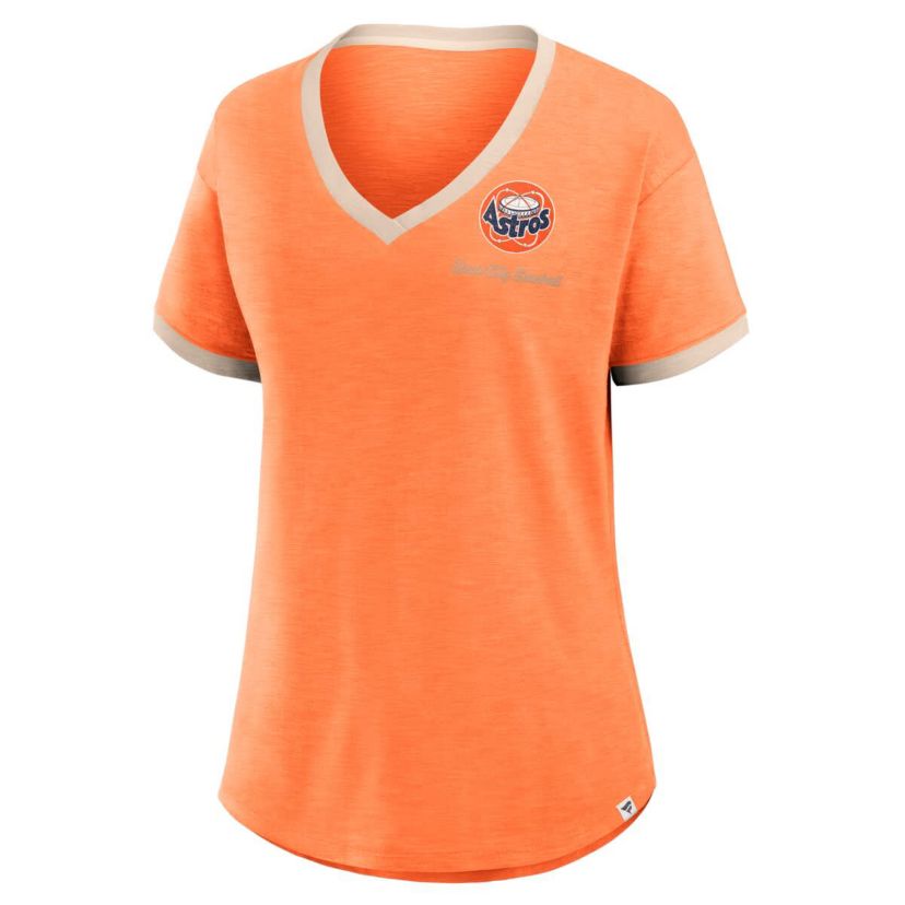 MLB Fanatics Houston Astros Binge Worthy Stadium Slub V-Neck T-Shirt