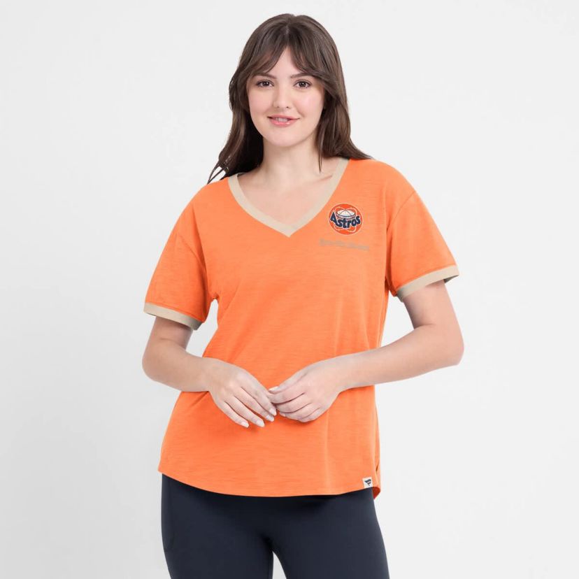 MLB Fanatics Houston Astros Binge Worthy Stadium Slub V-Neck T-Shirt