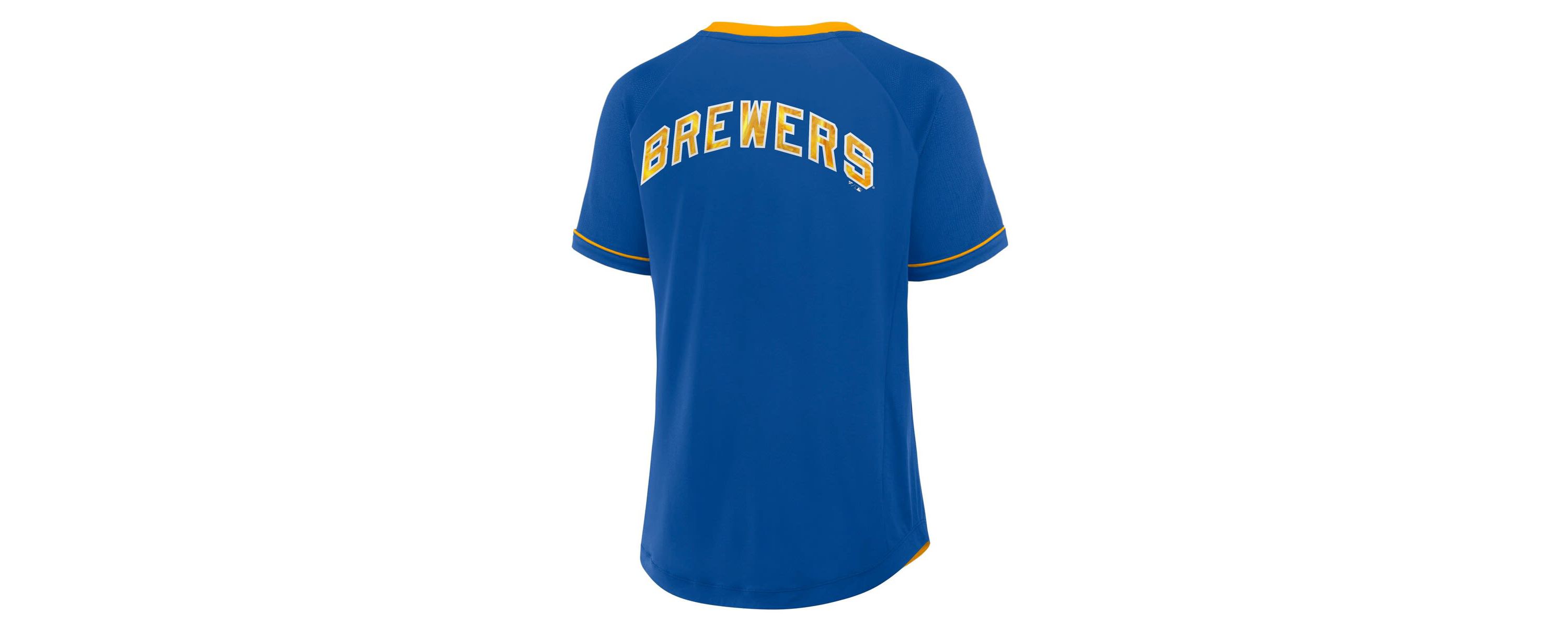 MLB Fanatics Milwaukee Brewers Cooperstown Collection League Diva Raglan V-Neck T-Shirt