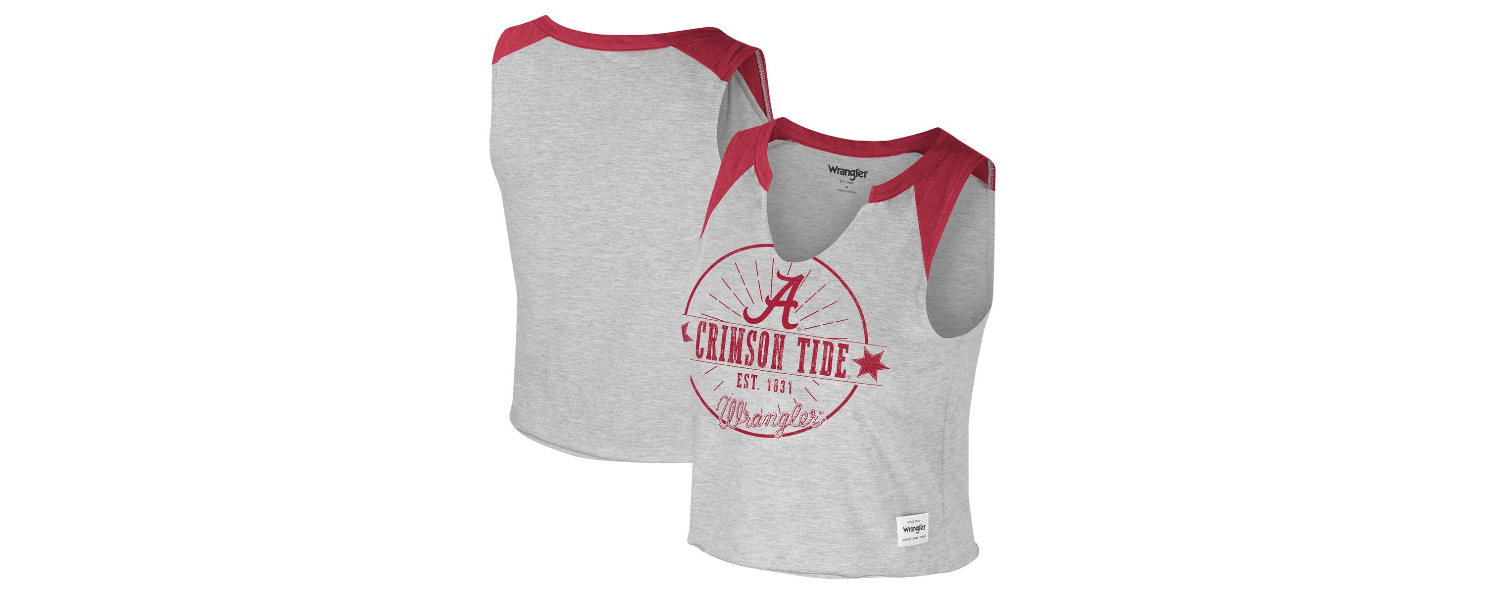 Alabama Crimson Tide NCAA x Wrangler Alabama Tide Vintage Muscle Cropped T-Shirt