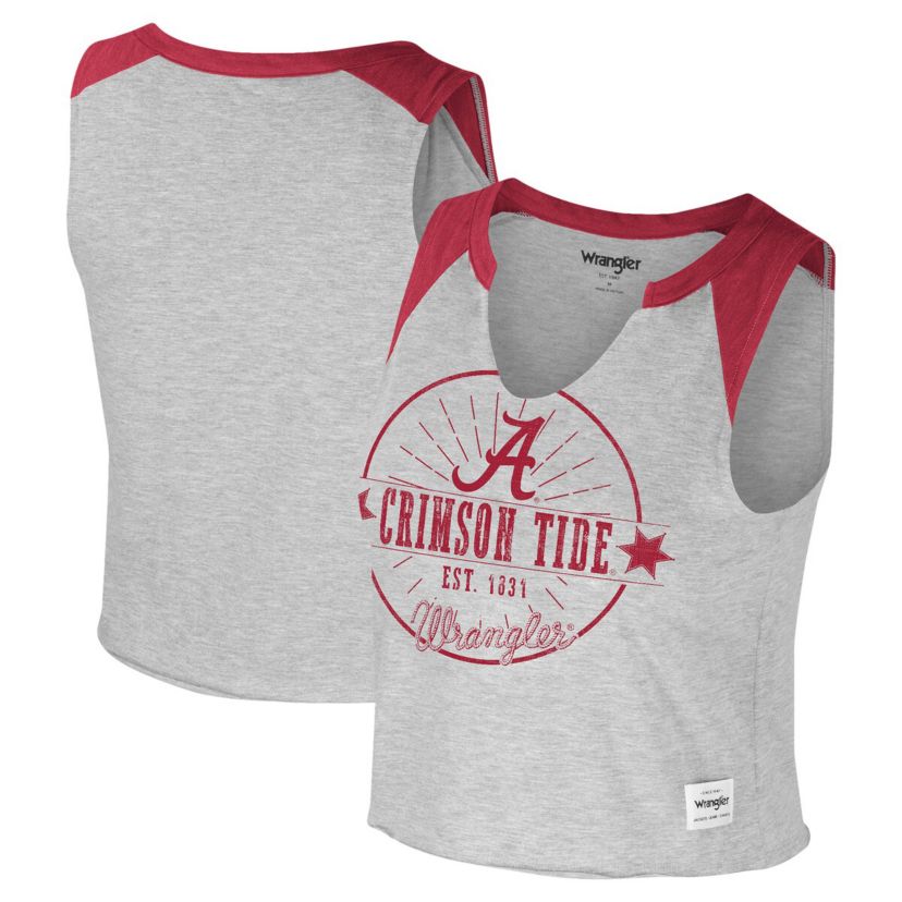 Alabama Crimson Tide NCAA x Wrangler Alabama Tide Vintage Muscle Cropped T-Shirt