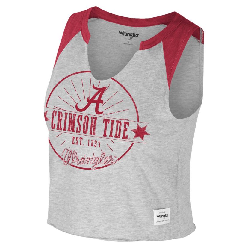 Alabama Crimson Tide NCAA x Wrangler Alabama Tide Vintage Muscle Cropped T-Shirt