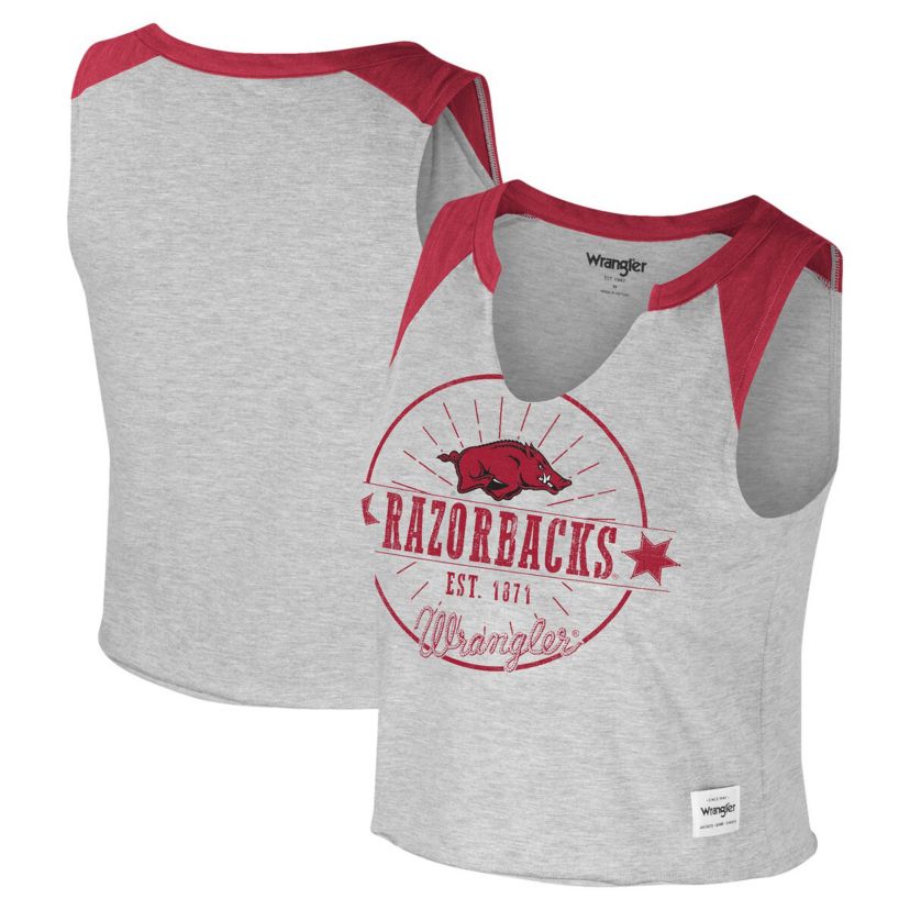 NCAA x Wrangler Arkansas Razorbacks Vintage Muscle Cropped T-Shirt