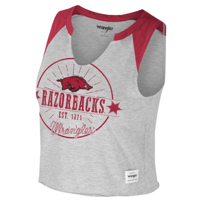NCAA x Wrangler Arkansas Razorbacks Vintage Muscle Cropped T-Shirt