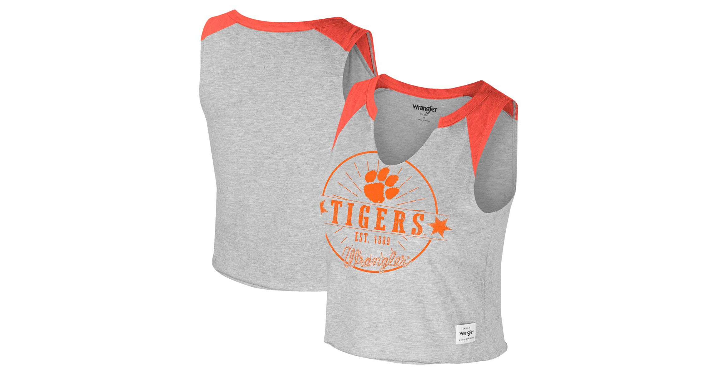 NCAA x Wrangler Clemson Tigers Vintage Muscle Cropped T-Shirt
