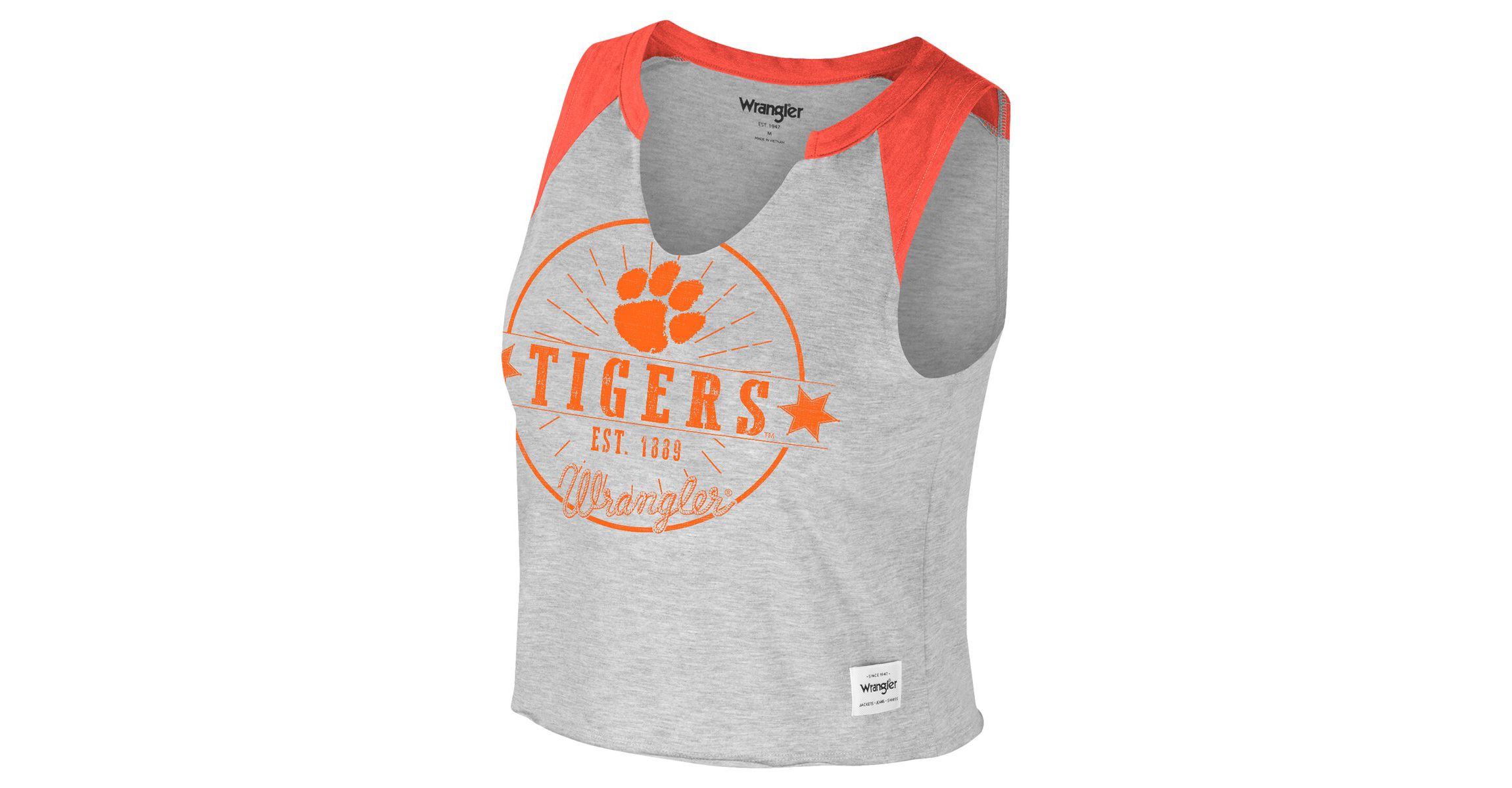 NCAA x Wrangler Clemson Tigers Vintage Muscle Cropped T-Shirt