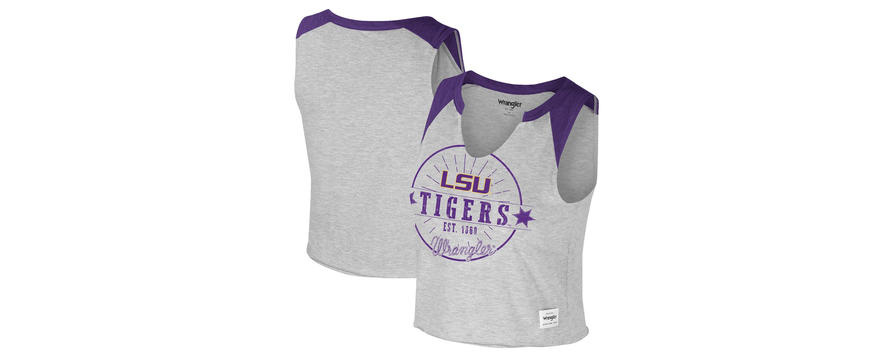 NCAA x Wrangler LSU Tigers Vintage Muscle Cropped T-Shirt