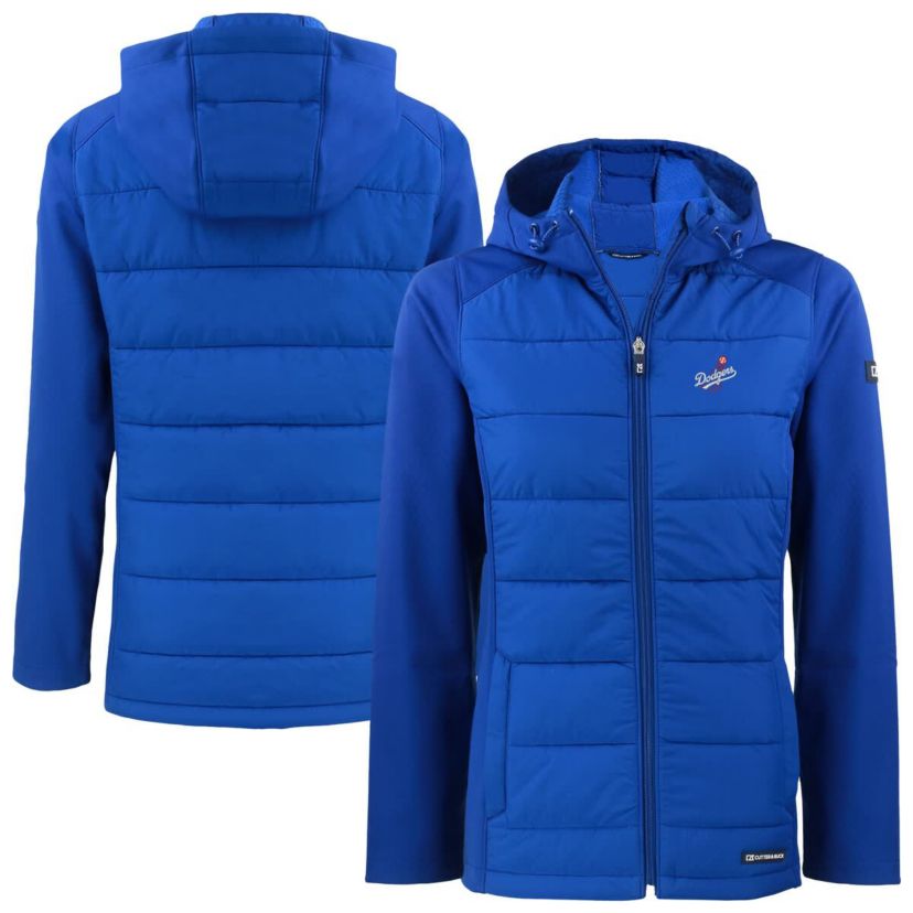 MLB Los Angeles Dodgers Evoke Hybrid Eco Softshell Recycled Full-Zip Hoodie Jacket